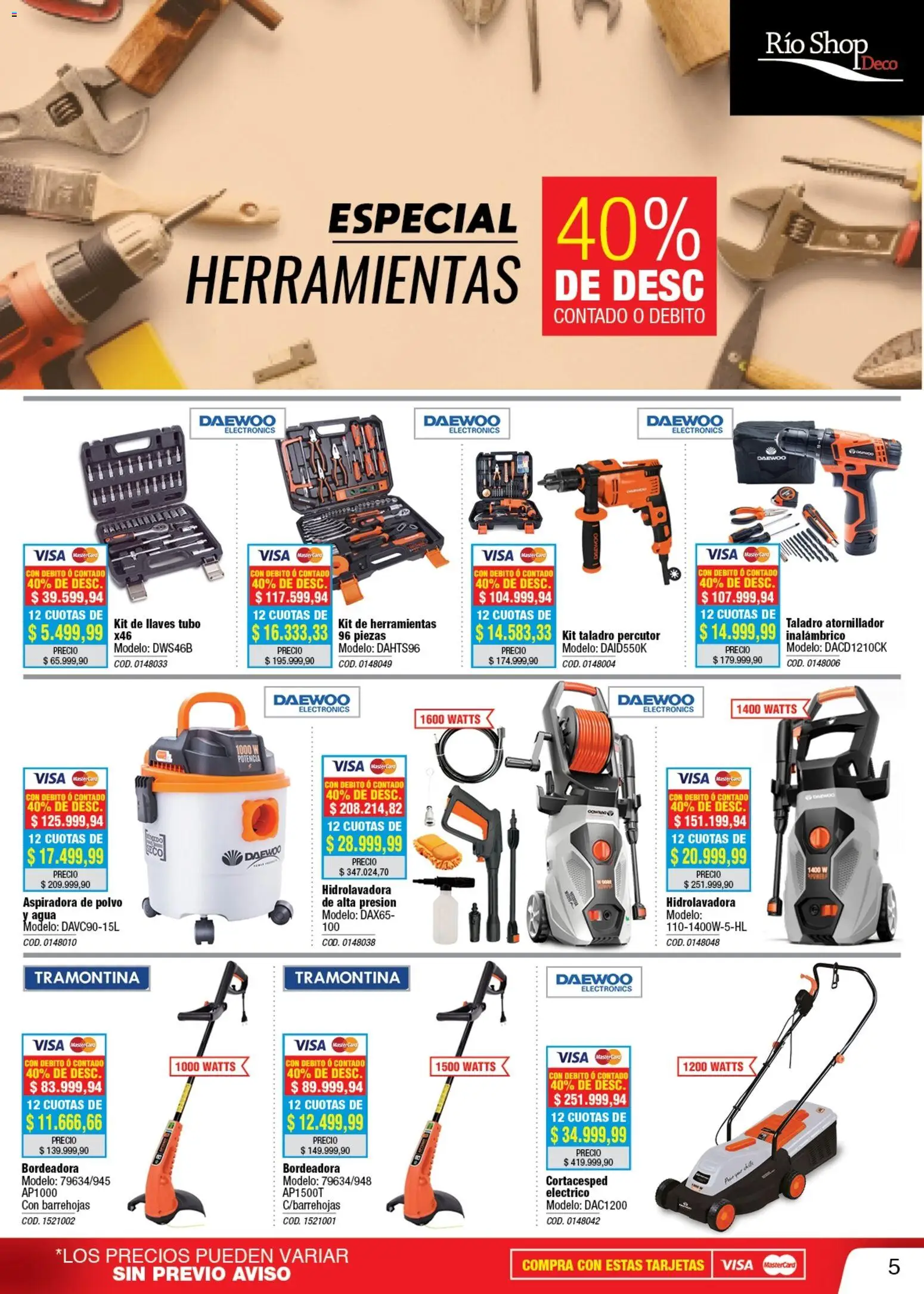 Río Shop Deco catálogo │ válido desde el 17.03.2026 | Página: 5 | Productos: Aspiradora, Cortacésped, Polvo, Bordeadora