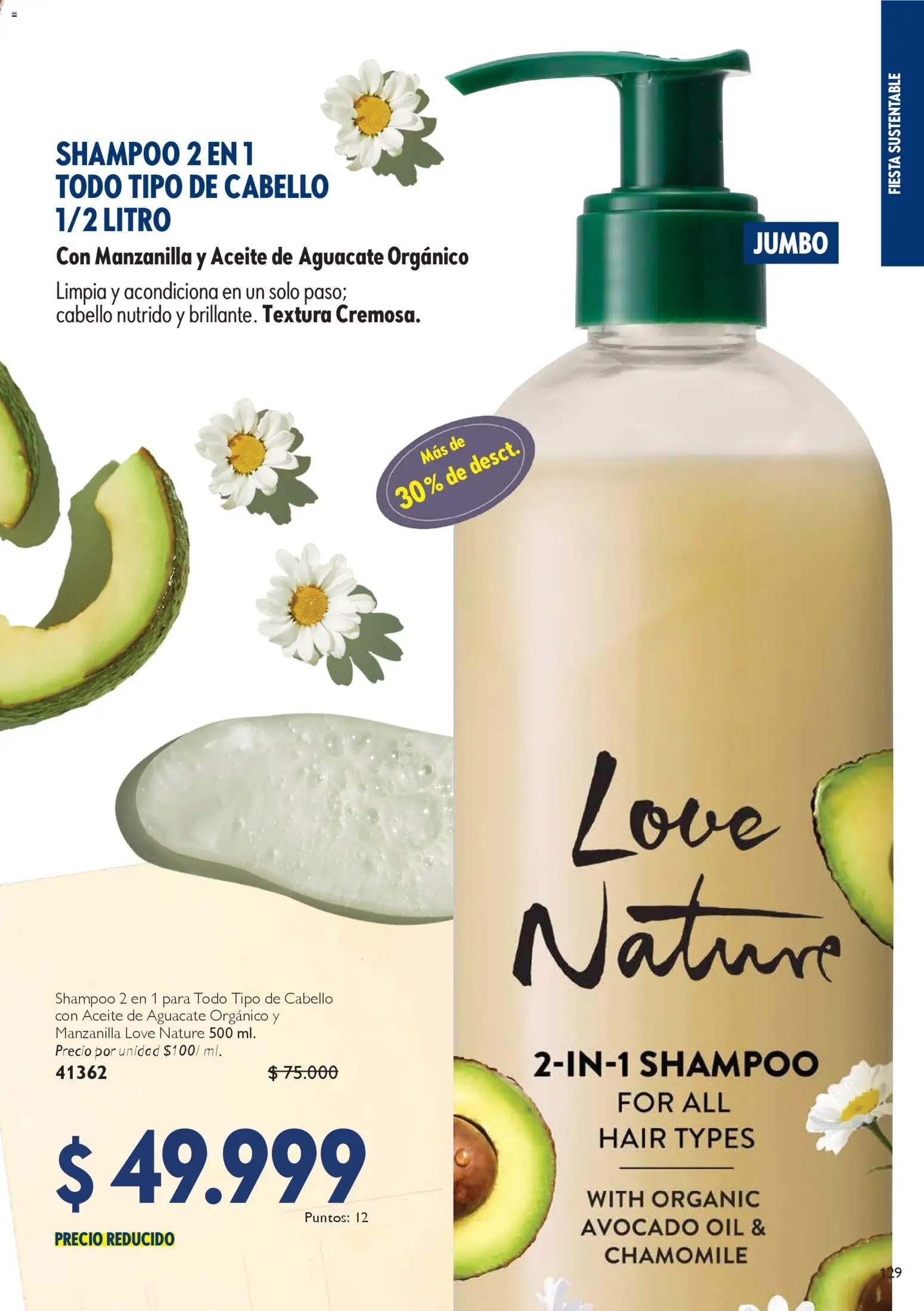 Oriflame revista - valida desde el 14.02.2026 | Página: 129 | Productos: Aguacate, Lavarropas, Shampoo, Aceite