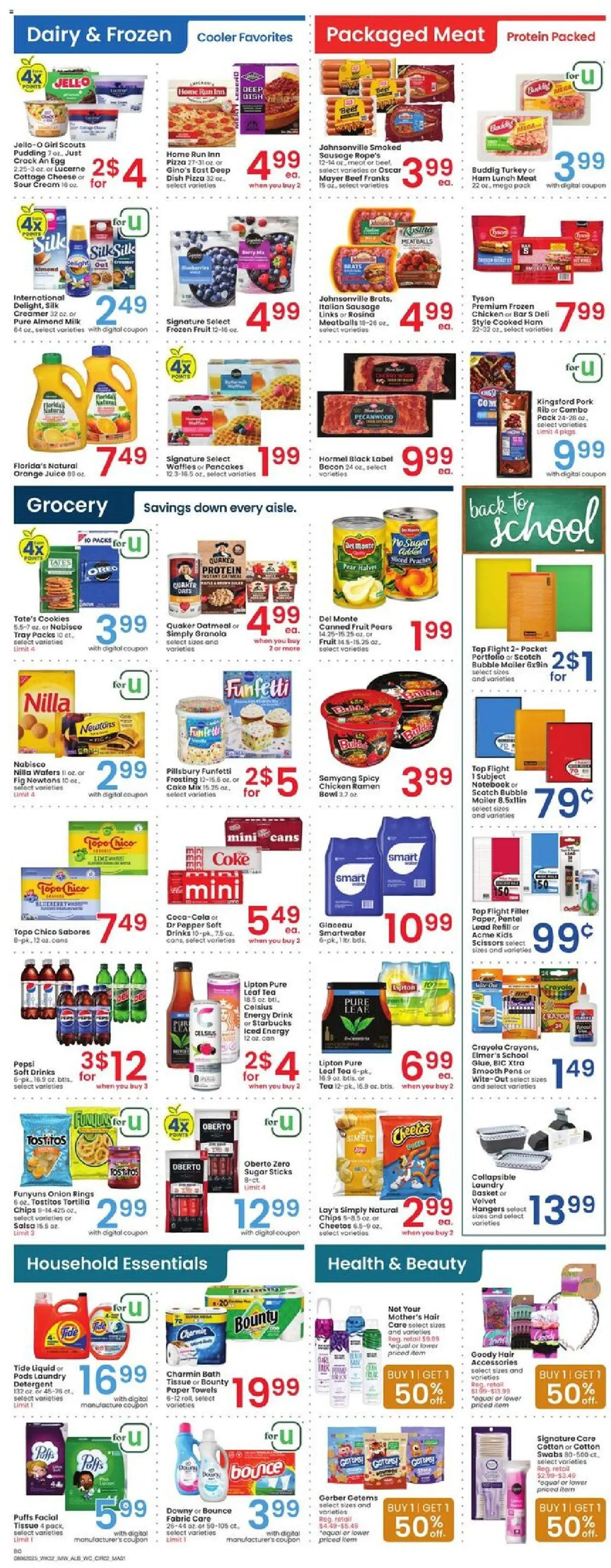 Albertsons Weekly Ad - valid from 06.08.2025 | Page: 3 | Products: Juice, Detergent, Cottage cheese, Sausage