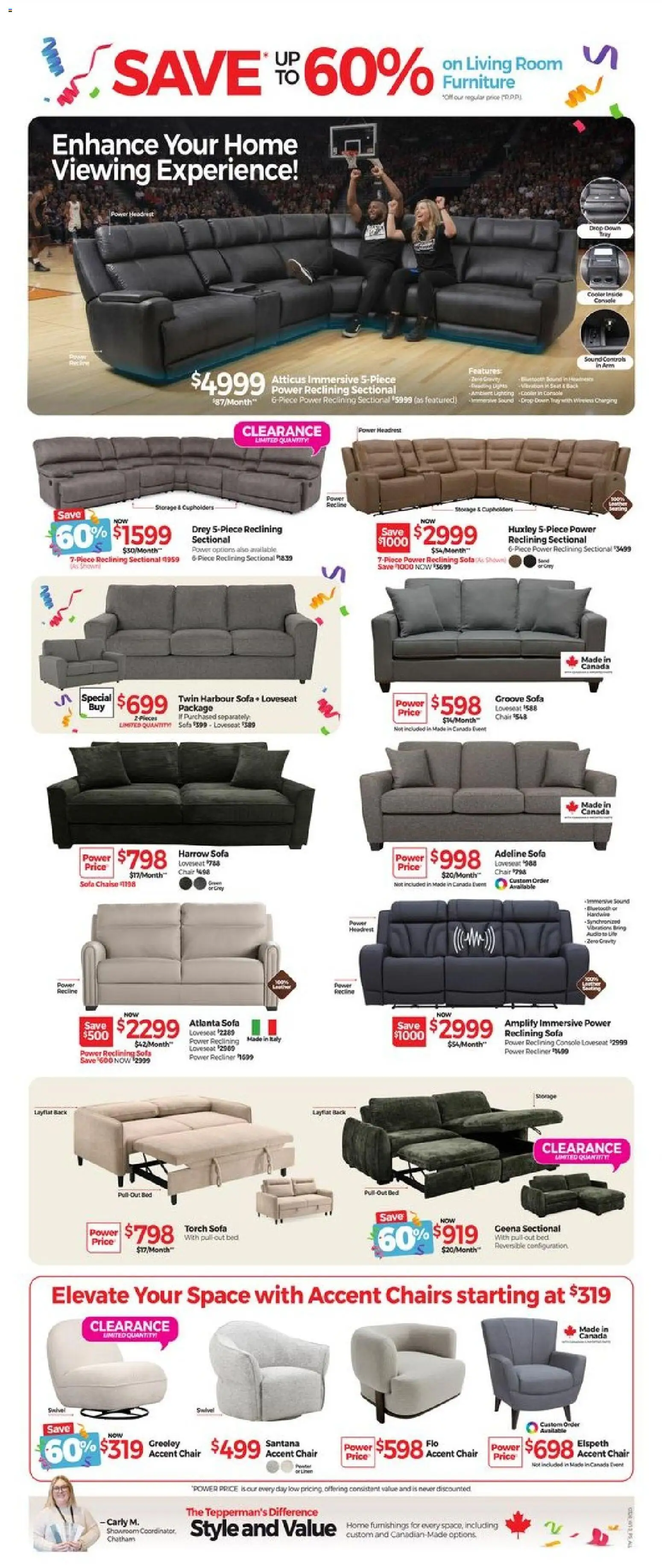 Tepperman's flyer valid from 06.03.2026 | Page: 5 | Products: Bed, Sofa, Chair