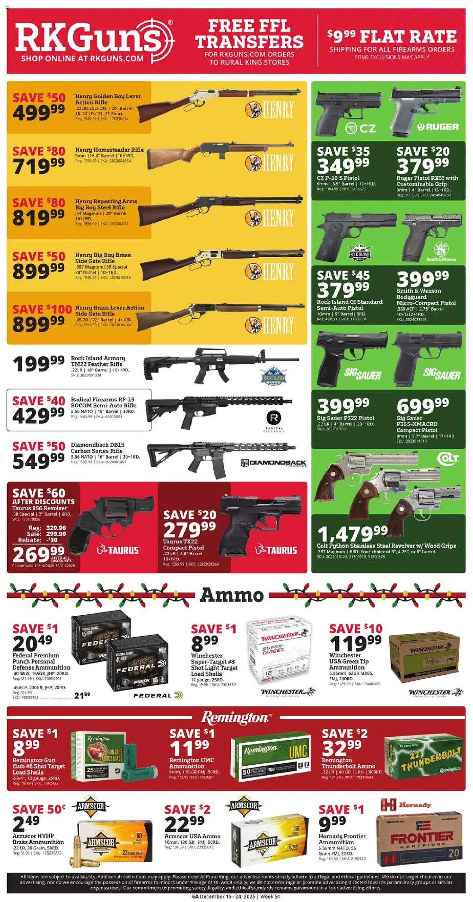 Rural King Weekly Ad - valid from 15.12.2025 | Page: 6 | Products: Gun, Ammo, Rifle