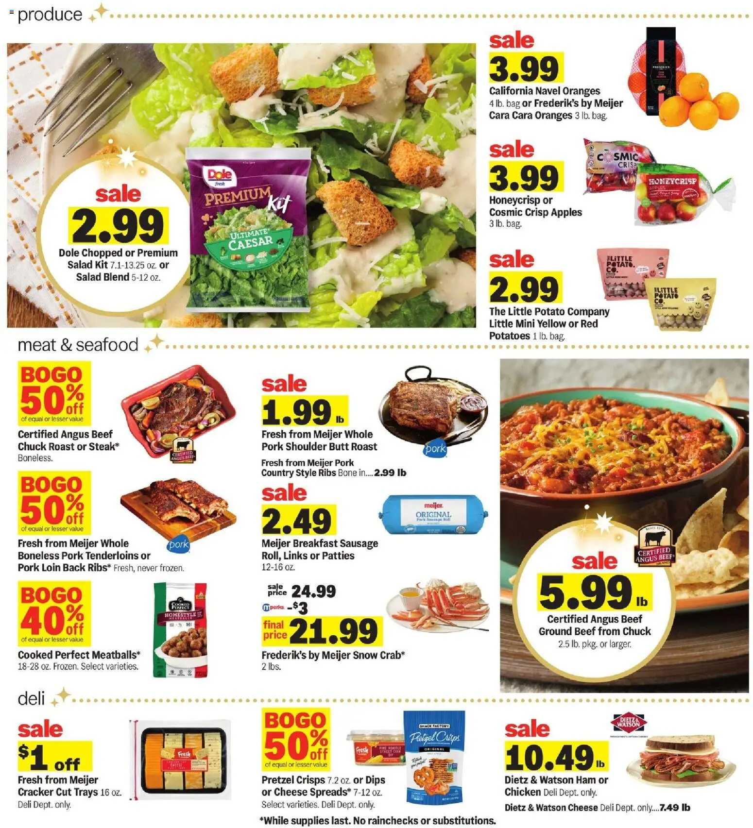 Meijer Weekly Ad - MI - valid from 26.12.2025 | Page: 2 | Products: Cheese, Ham, Beef, Seafood