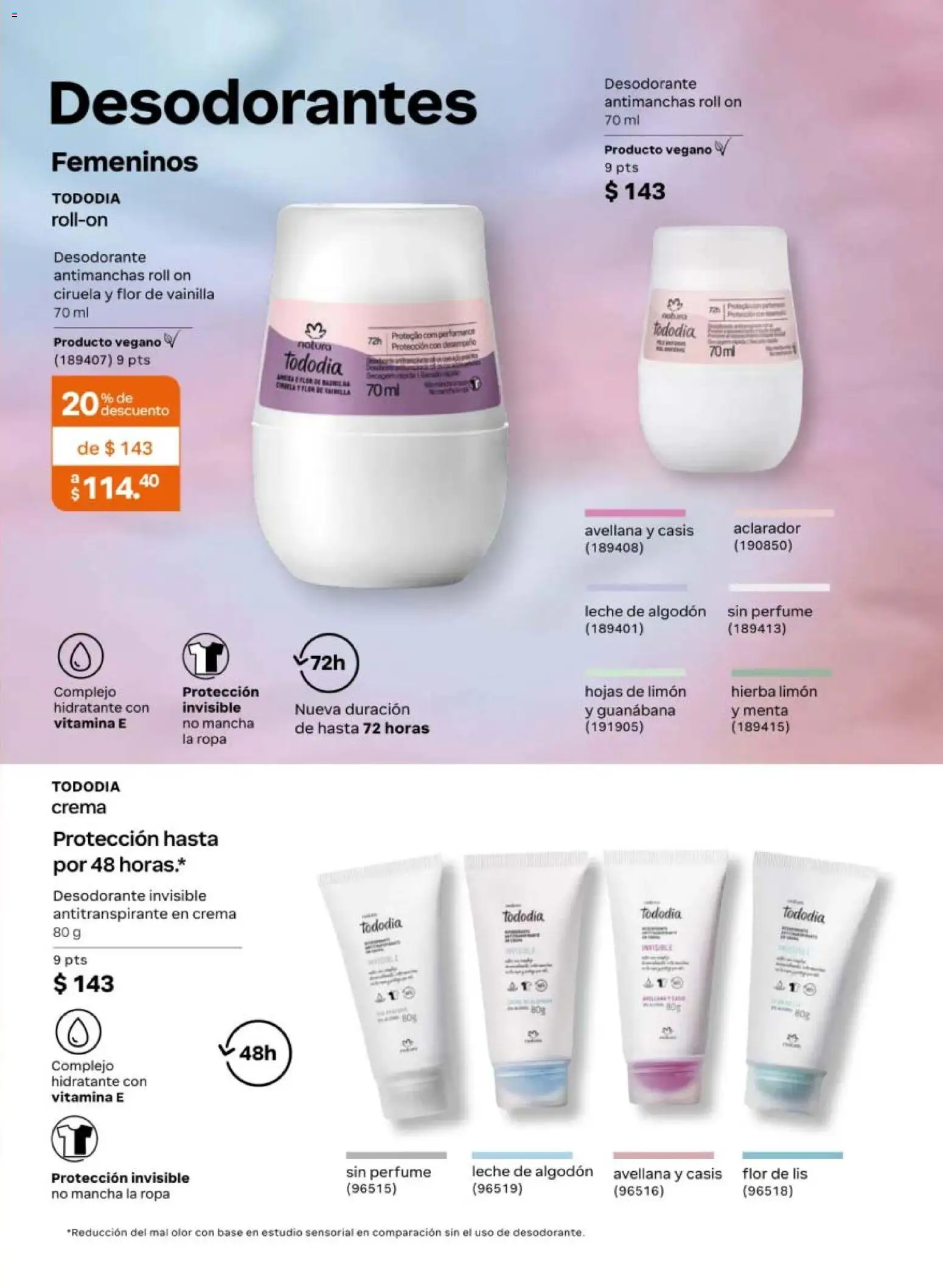 Nuevas ofertas de Natura válidas en toda la República Mexicana desde el 02.04.2026. ¡Encuentra las mejores ofertas en Natura campaña 6 2026! | Página: 159 | Productos: Desodorante, Antitranspirante, Leche, Algodón