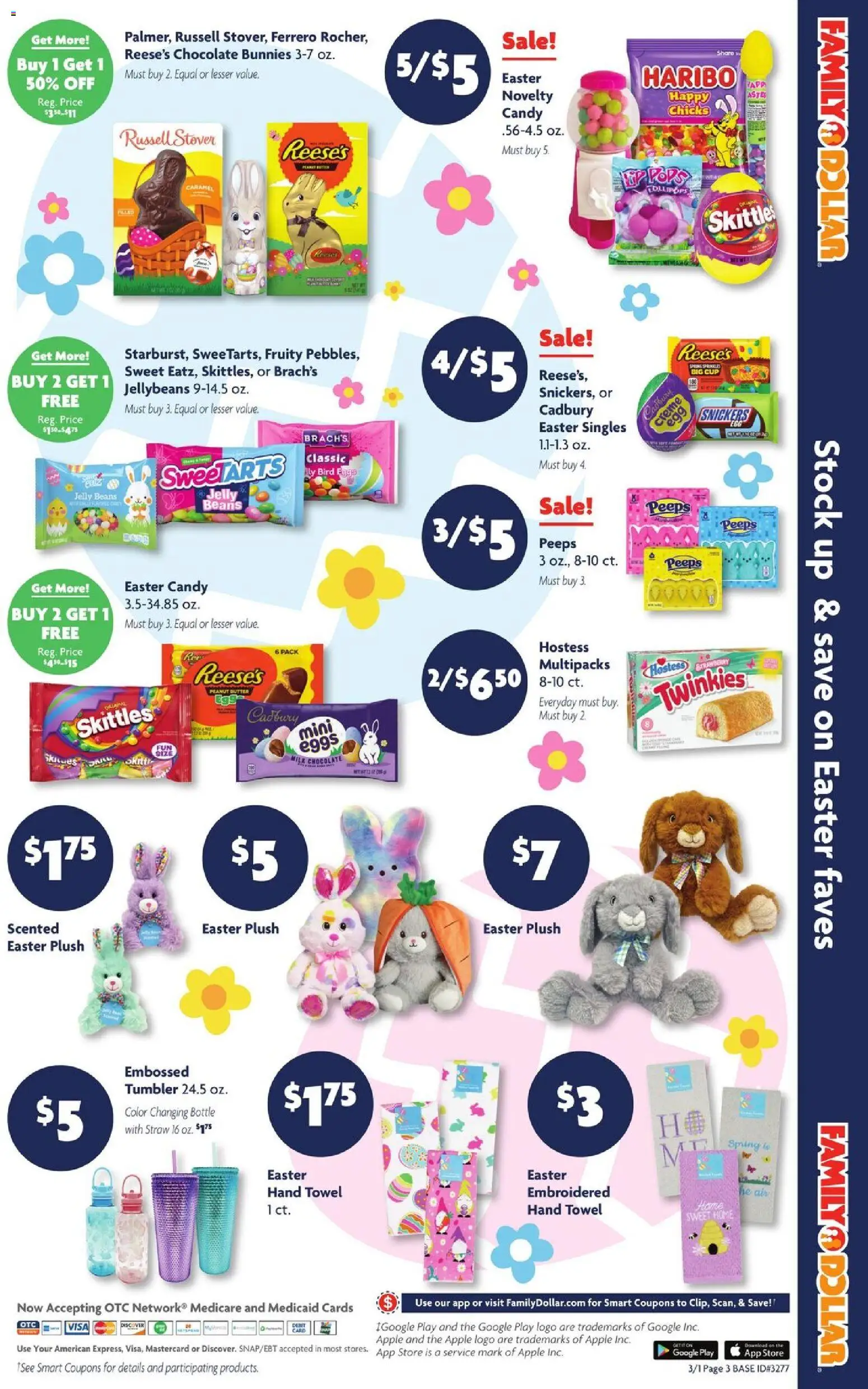 Family Dollar Weekly Ad - valid from 01.03.2026 | Page: 5 | Products: Milk, Butter, Eggs, Chocolate