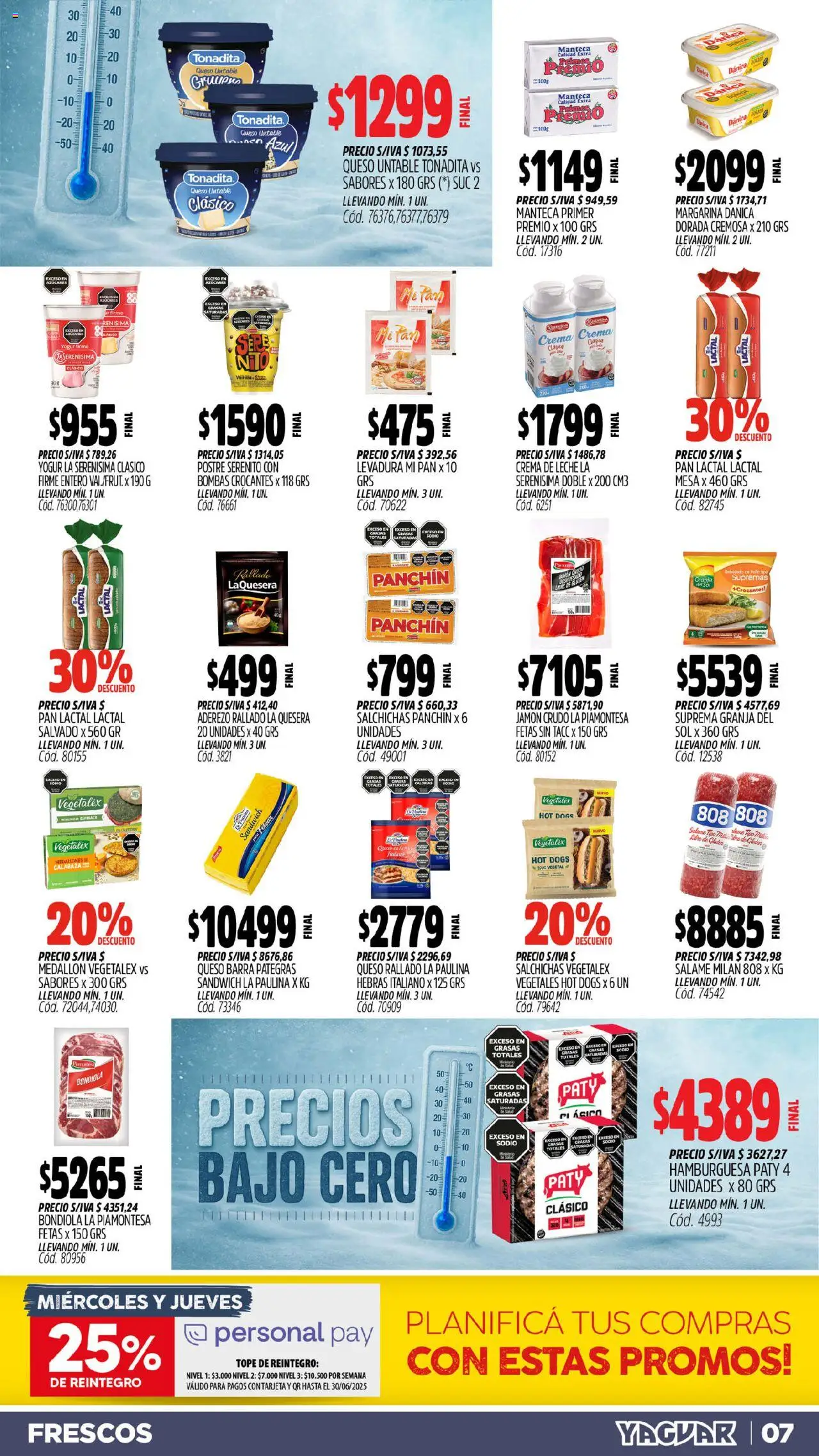 Yaguar - Mar del Plata │ válido desde el 16.06.2025 | Página: 7 | Productos: Mesa, Crema de leche, Pan, Salame