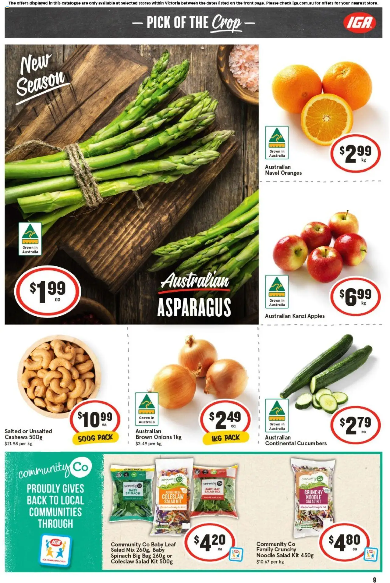 IGA catalogue - valid from 24.09.2025 | Page: 13 | Products: Apples, Oranges, Onions, Spinach