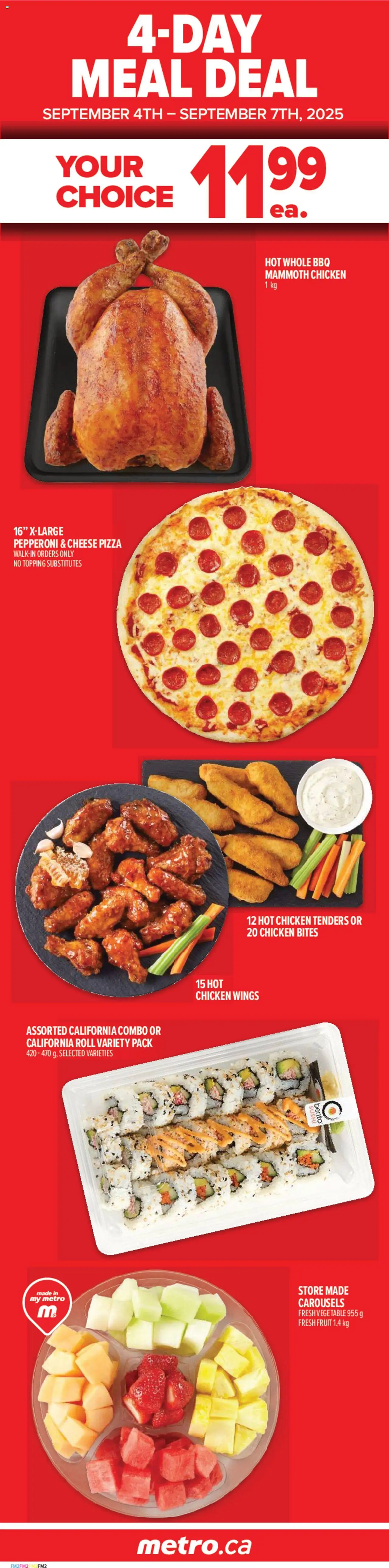 Metro flyer valid from 04.09.2025 | Page: 3 | Products: Chicken wings, Cheese, Pizza, Chicken