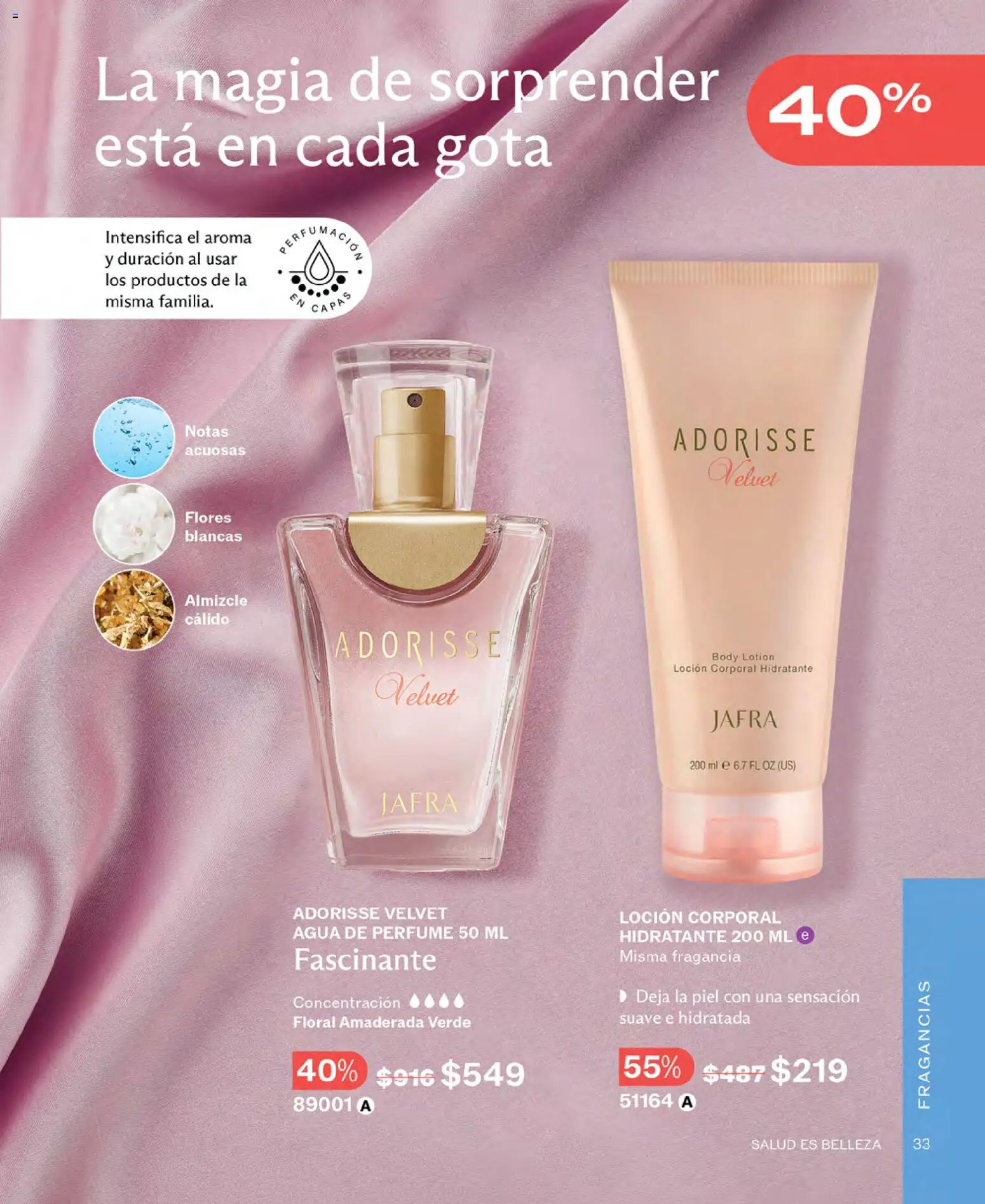 Nuevas ofertas de JAFRA válidas en toda la República Mexicana desde el 01.11.2025. ¡Encuentra las mejores ofertas en JAFRA catálogo! | Página: 33 | Productos: Loción, Body, Perfume, Fragancia