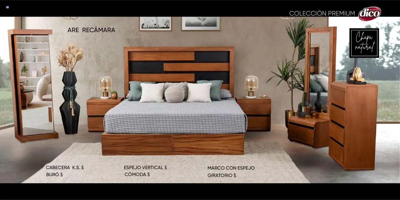 Nuevas ofertas de Muebles Dico válidas en toda la República Mexicana desde el 25.10.2024. ¡Encuentra las mejores ofertas en Muebles Dico catálogo Colleción Premium ! | Página: 8 | Productos: Cabecera, Chapa, Buró, Espejo
