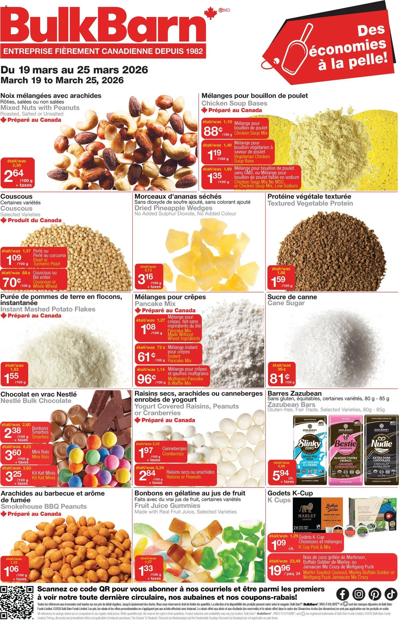 Bulk Barn flyer valid from 19.03.2026 | Page: 1 | Products: Nuts, Milk, Yogurt, Chocolate