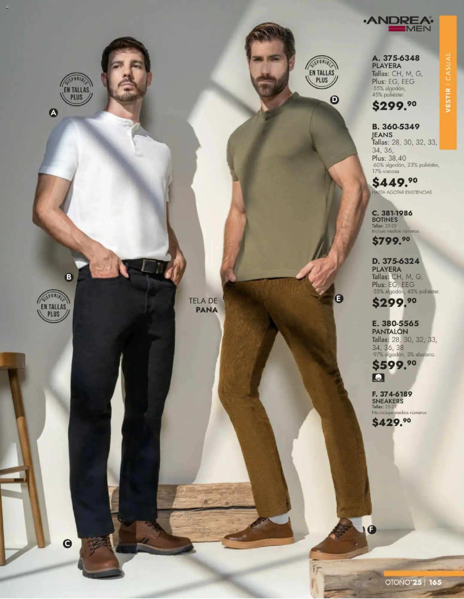 Nuevas ofertas de Andrea válidas en toda la República Mexicana desde el 26.11.2025. ¡Encuentra las mejores ofertas en Andrea catálogo Vestir Caballero otoño! | Página: 3 | Productos: Algodón, Playera, Botines