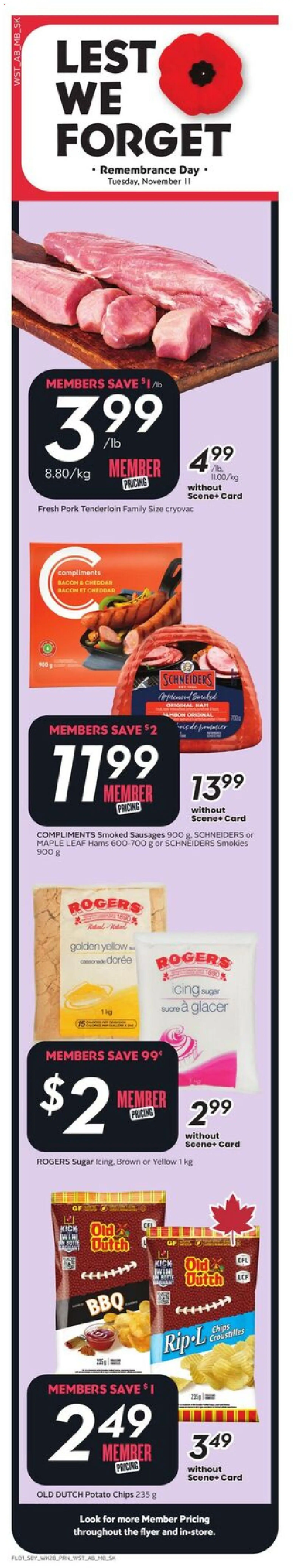 Sobeys flyer valid from 06.11.2025 | Page: 2 | Products: Chips, Pork