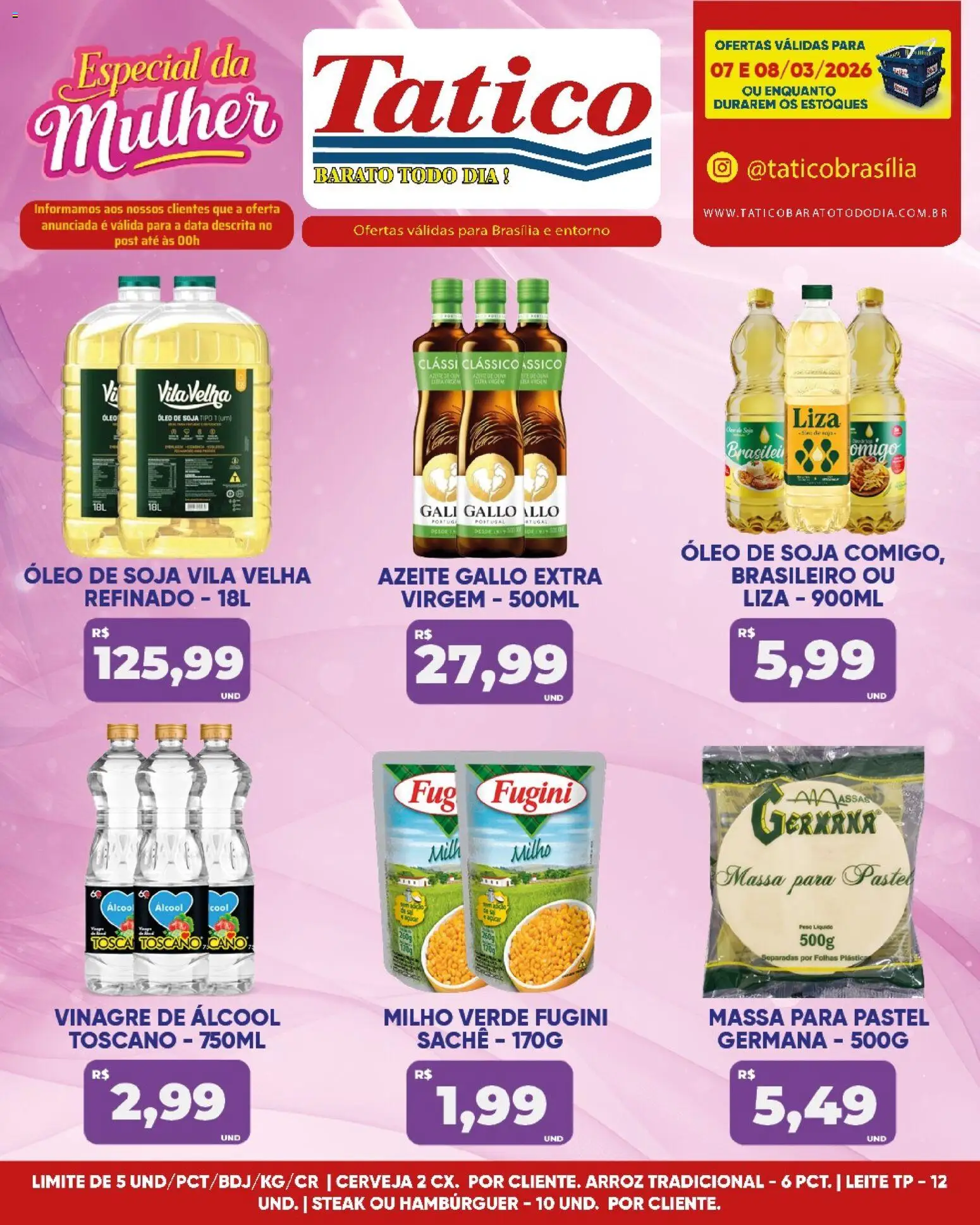 Tatico Folheto - válido de 09.03.2026 | Página: 17 | Produtos: Vinagre, Óleo, Massa, Azeite