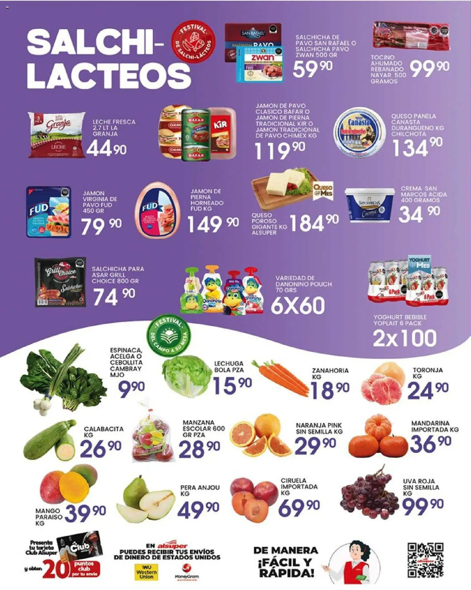 Nuevas ofertas de Alsuper válidas en toda la República Mexicana desde el 17.04.2026. ¡Encuentra las mejores ofertas en Alsuper folleto Calera! | Página: 3 | Productos: Leche, Mango, Queso, Uva