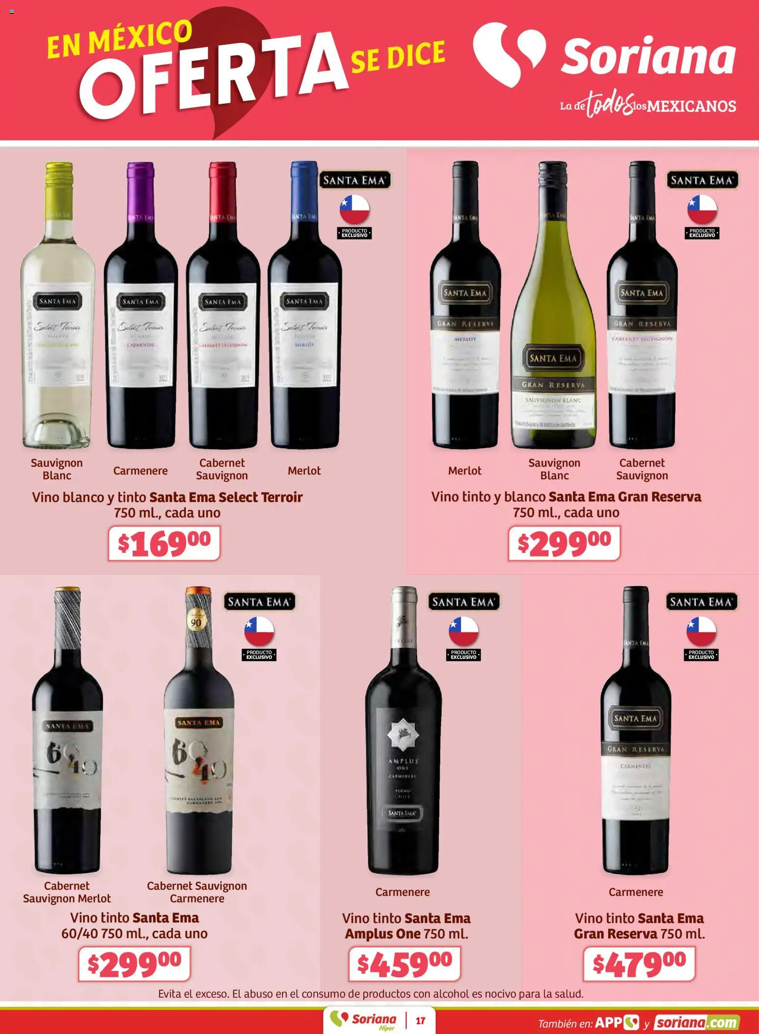 Nuevas ofertas de Soriana válidas en toda la República Mexicana desde el 02.01.2026. ¡Encuentra las mejores ofertas en Soriana - Preciazazaso Híper: Frontera Chia, Q. Roo Preciazazaso Híper: Frontera Chia, Q. Roo! | Página: 17 | Productos: Vino