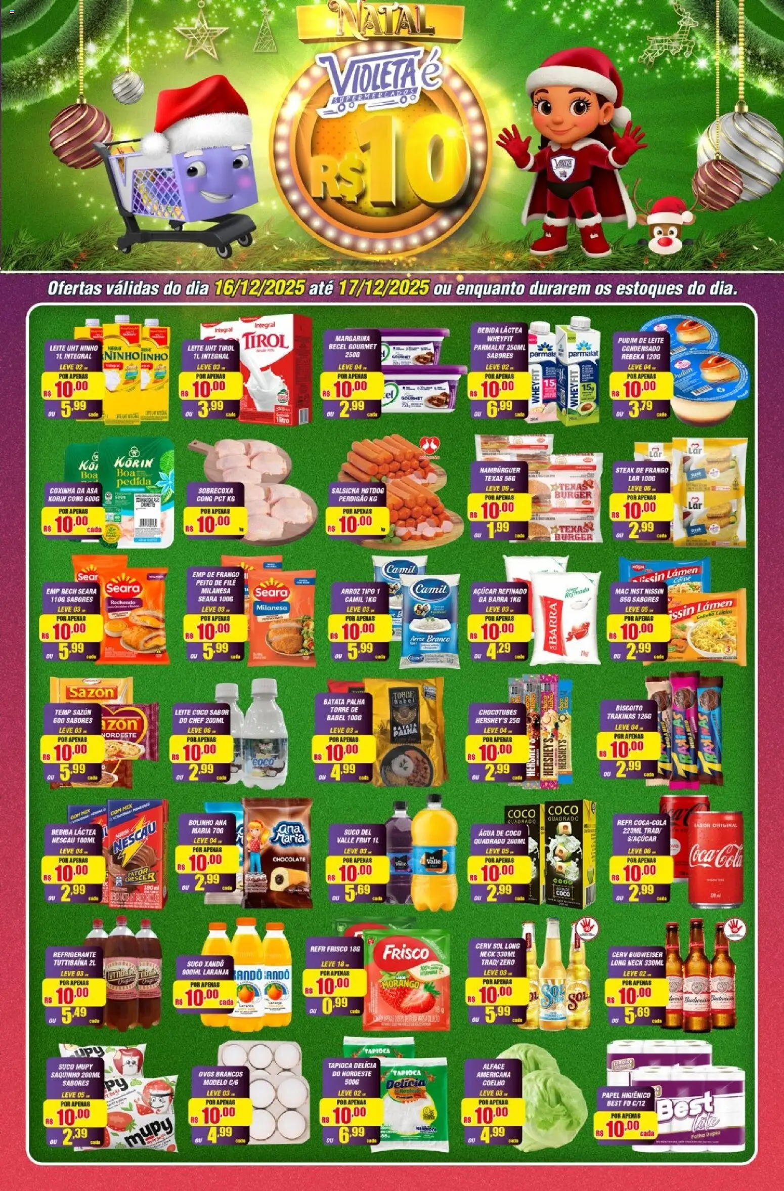 Violeta Supermercados Folheto - válido de 16.12.2025 | Página: 1 | Produtos: Frisco, Água de coco, Bebida, Papel higiênico