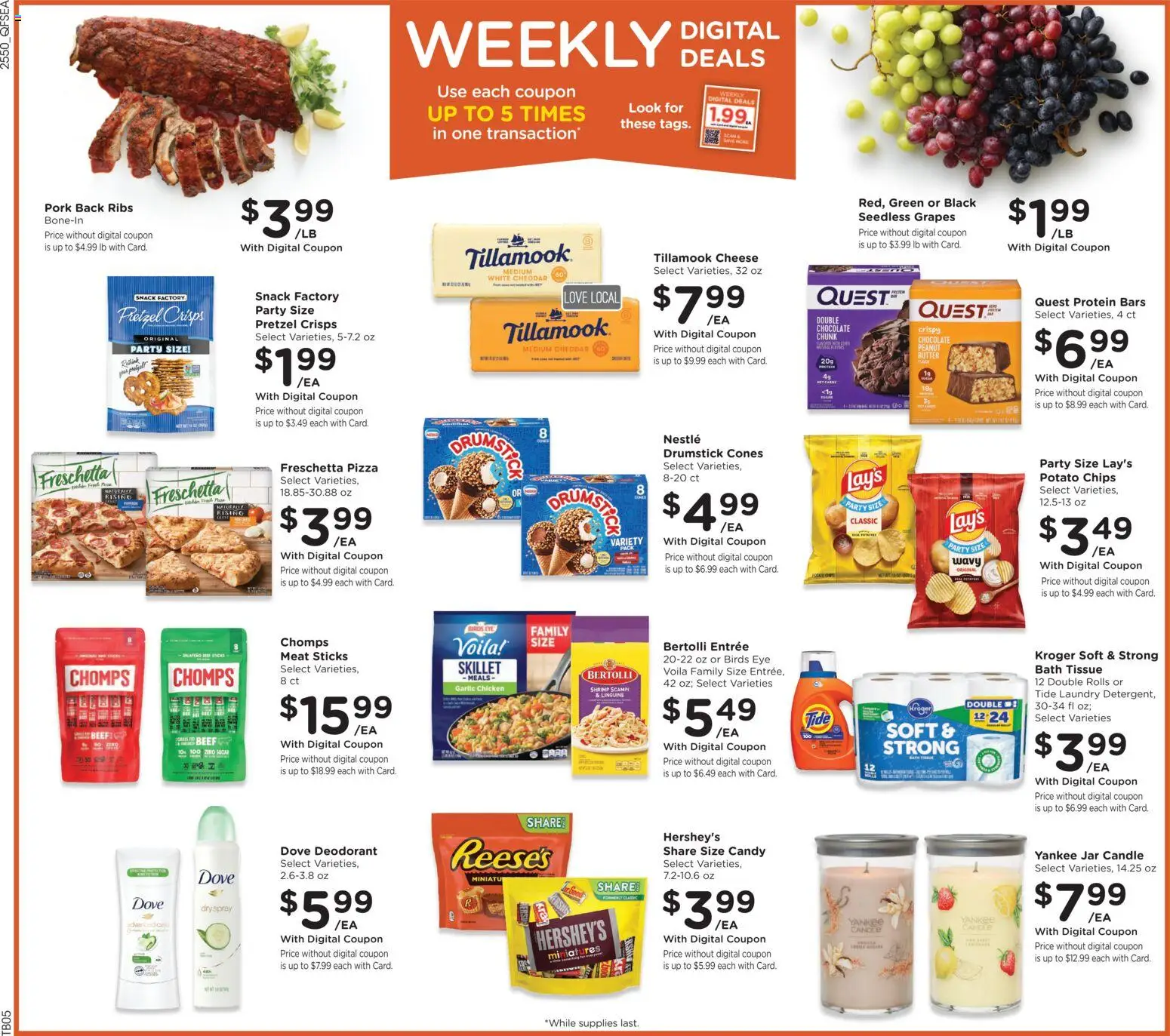 QFC Weekly Ad - valid from 14.01.2026 | Page: 2 | Products: Bath, Pizza, Sugar, Grapes