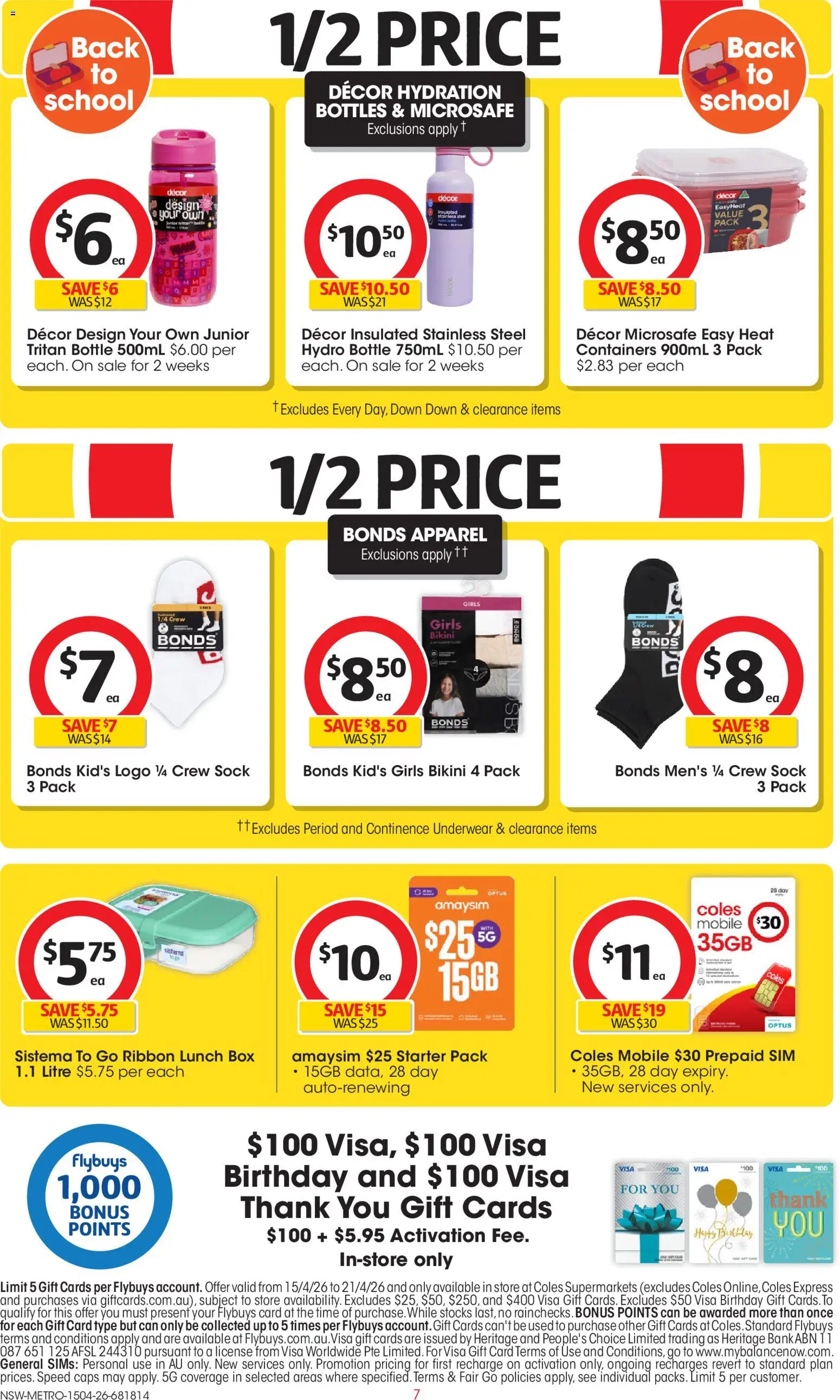Coles catalogue - valid from 15.04.2026 | Page: 7 | Products: Bikini, Box, Underwear, Mobile