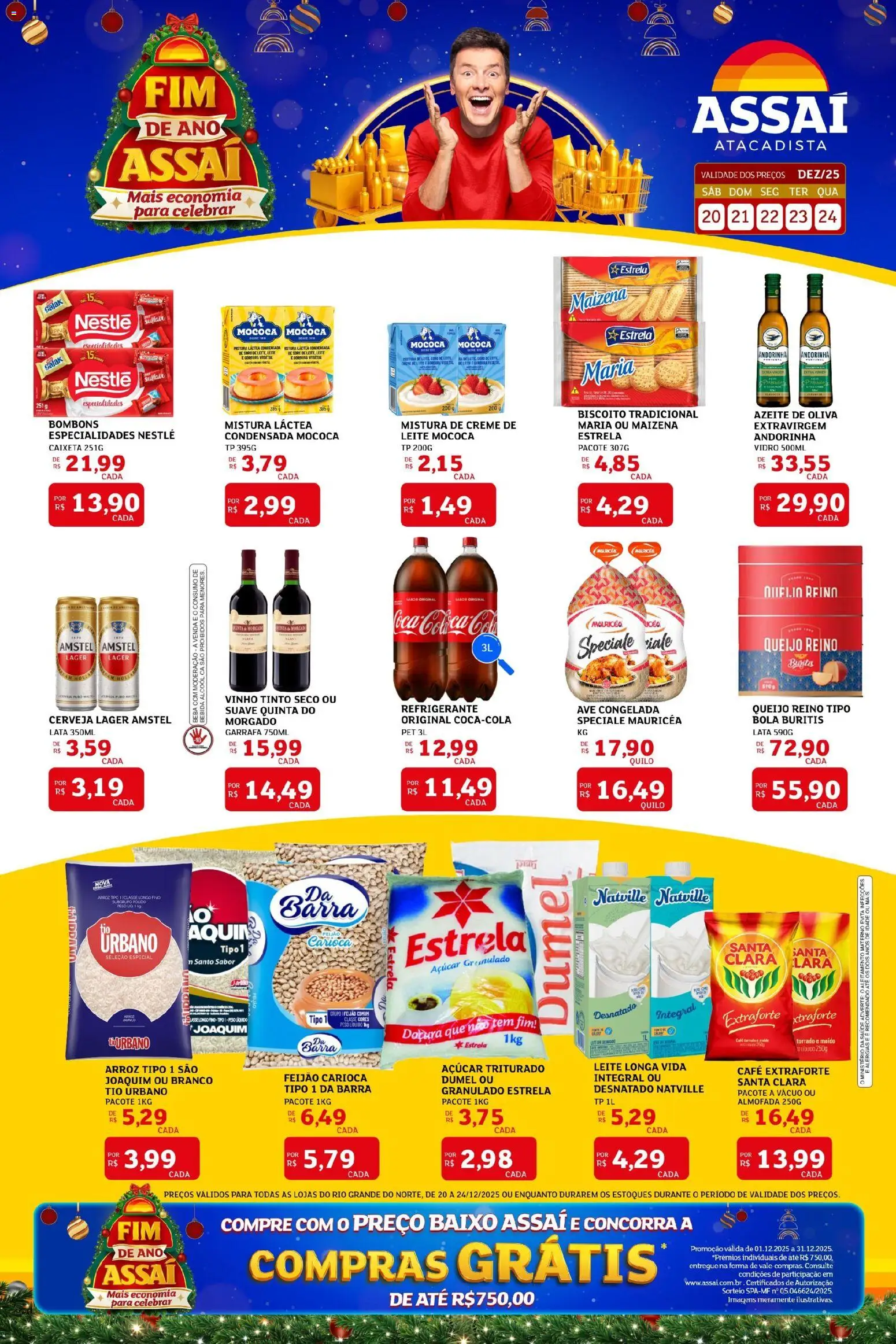 Assaí Atacadista Folheto - válido de 20.12.2025 | Página: 1 | Produtos: Feijão, Vinho, Cerveja, Creme