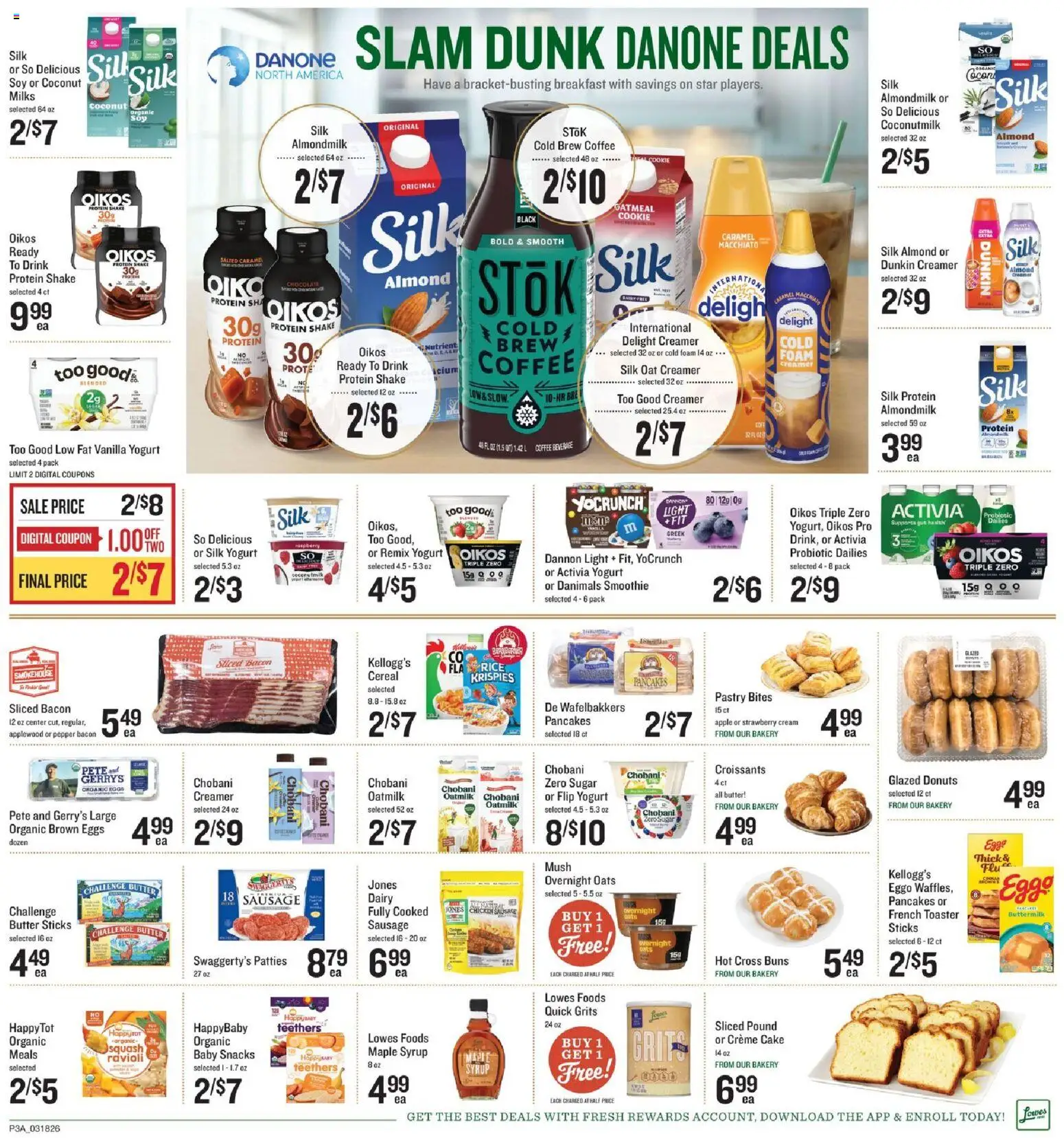 Lowes Foods Weekly Ad - valid from 18.03.2026 | Page: 3 | Products: Bakery, Butter, Rice, Raspberry