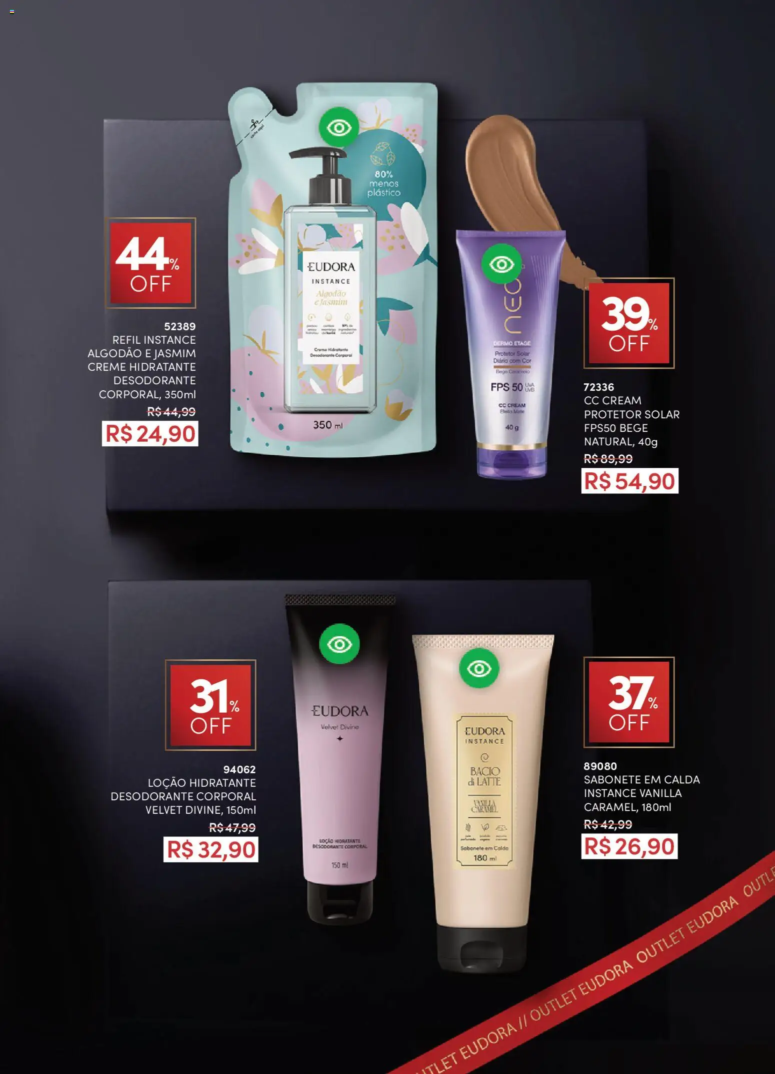 Eudora Folheto - válido de 17.12.2025 | Página: 26 | Produtos: Protetor solar, Desodorante, Sabonete, Algodão