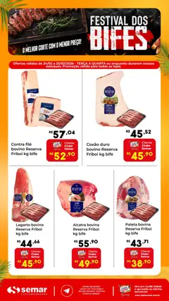 Semar Supermercado - Ofertas Festival dos Bifes - Pré-Visualização do folheto da loja Semar Supermercado, válido de 24.02.2026