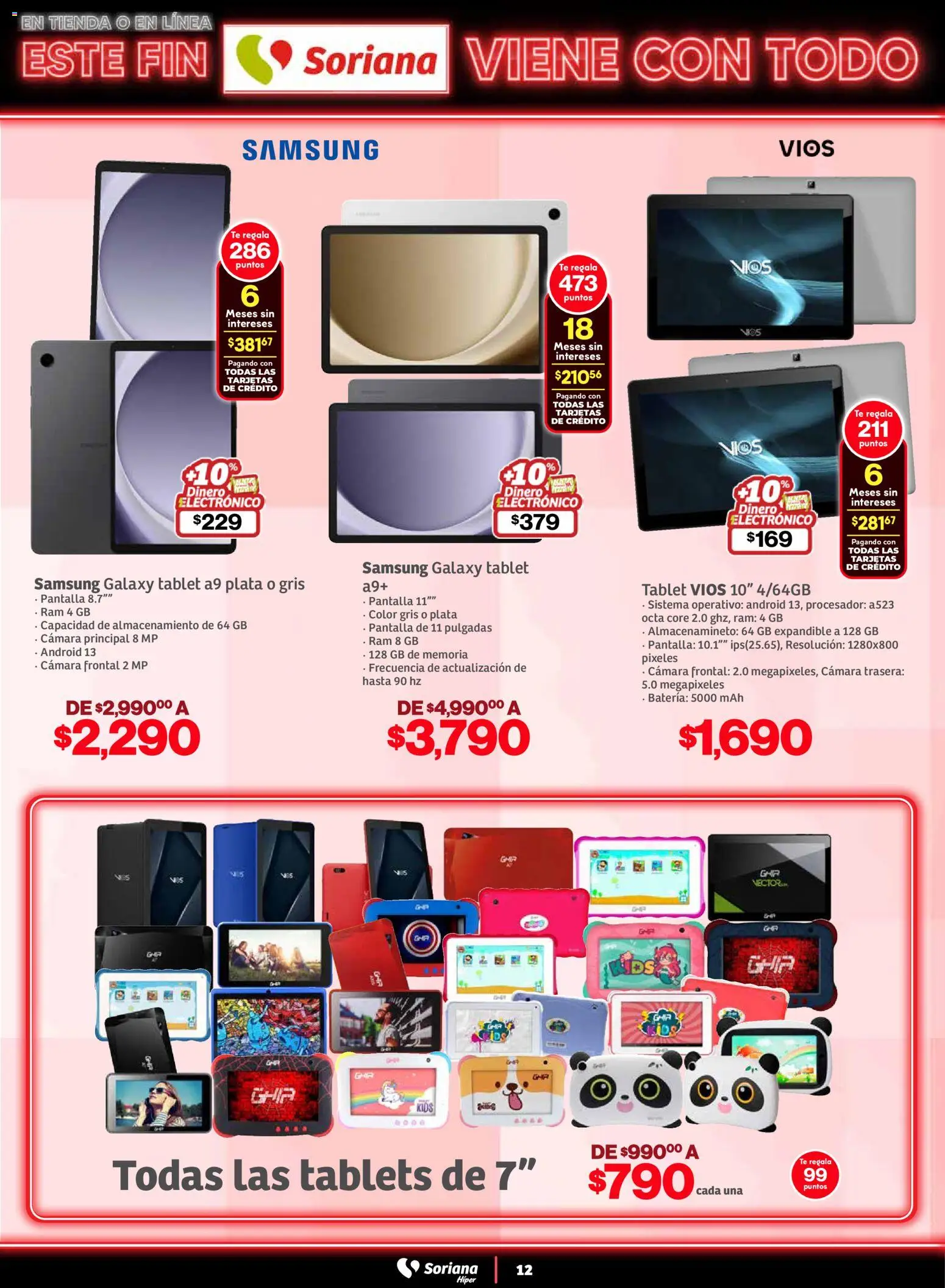 Nuevas ofertas de Soriana válidas en toda la República Mexicana desde el 05.11.2025. ¡Encuentra las mejores ofertas en Soriana - Este fin Soriana viene con todo Híper Nacional! | Página: 12 | Productos: Tablet, Cámara, Té, Batería