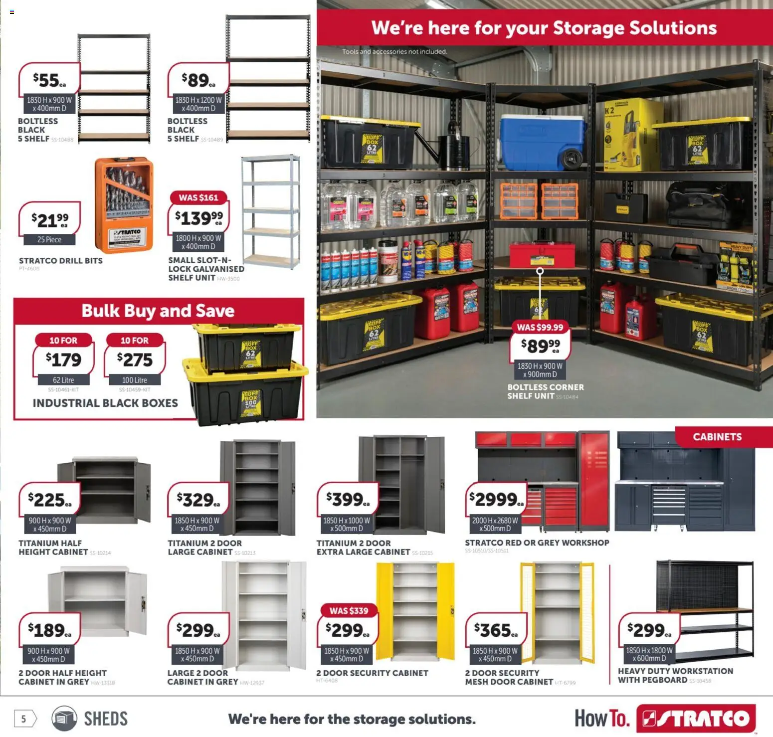 Stratco catalogue - valid from 17.04.2026 | Page: 5 | Products: Shelf, Door, Accessories, Tools