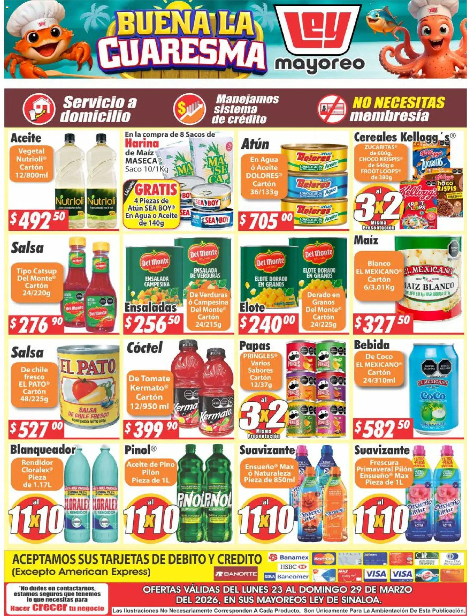 Nuevas ofertas de Casa Ley válidas en toda la República Mexicana desde el 23.03.2026. ¡Encuentra las mejores ofertas en Casa Ley folleto Sinaloa! | Página: 2 | Productos: Atún, Tomate, Aceite, Catsup