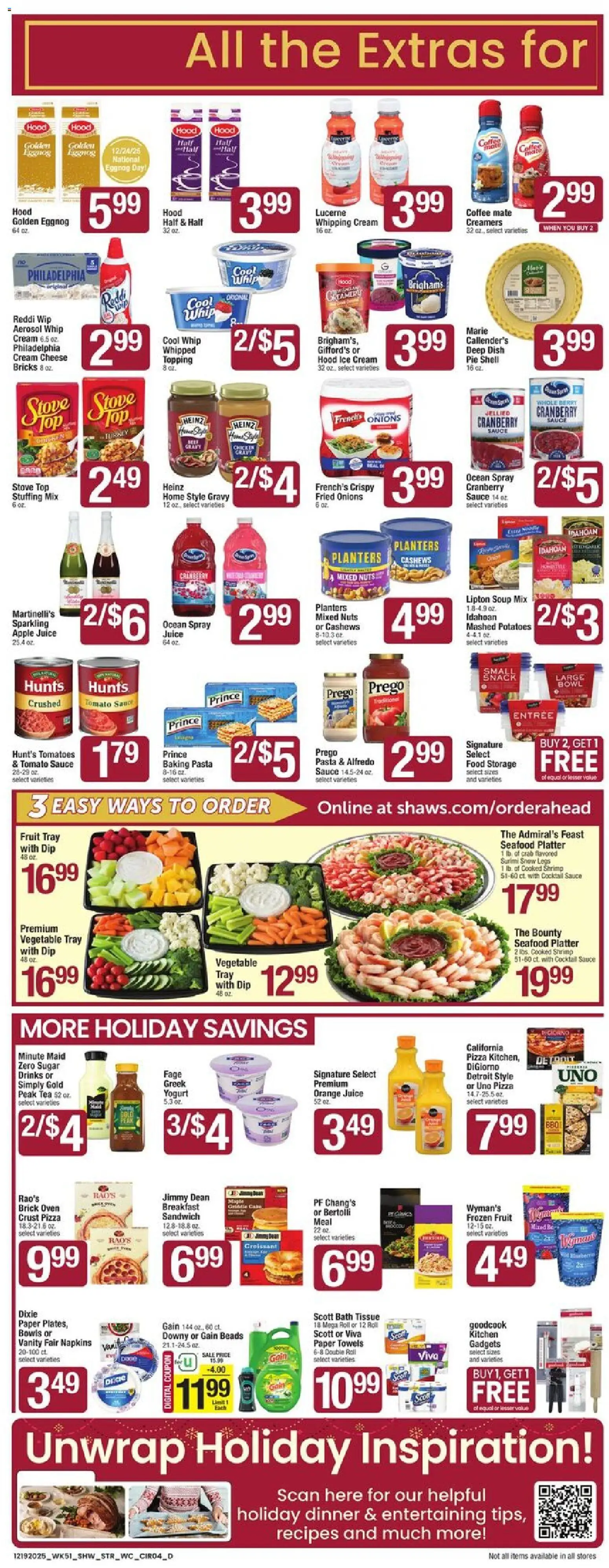 Star Market Weekly Ad - valid from 19.12.2025 | Page: 4 | Products: Yogurt, Pasta, Cream, Potatoes