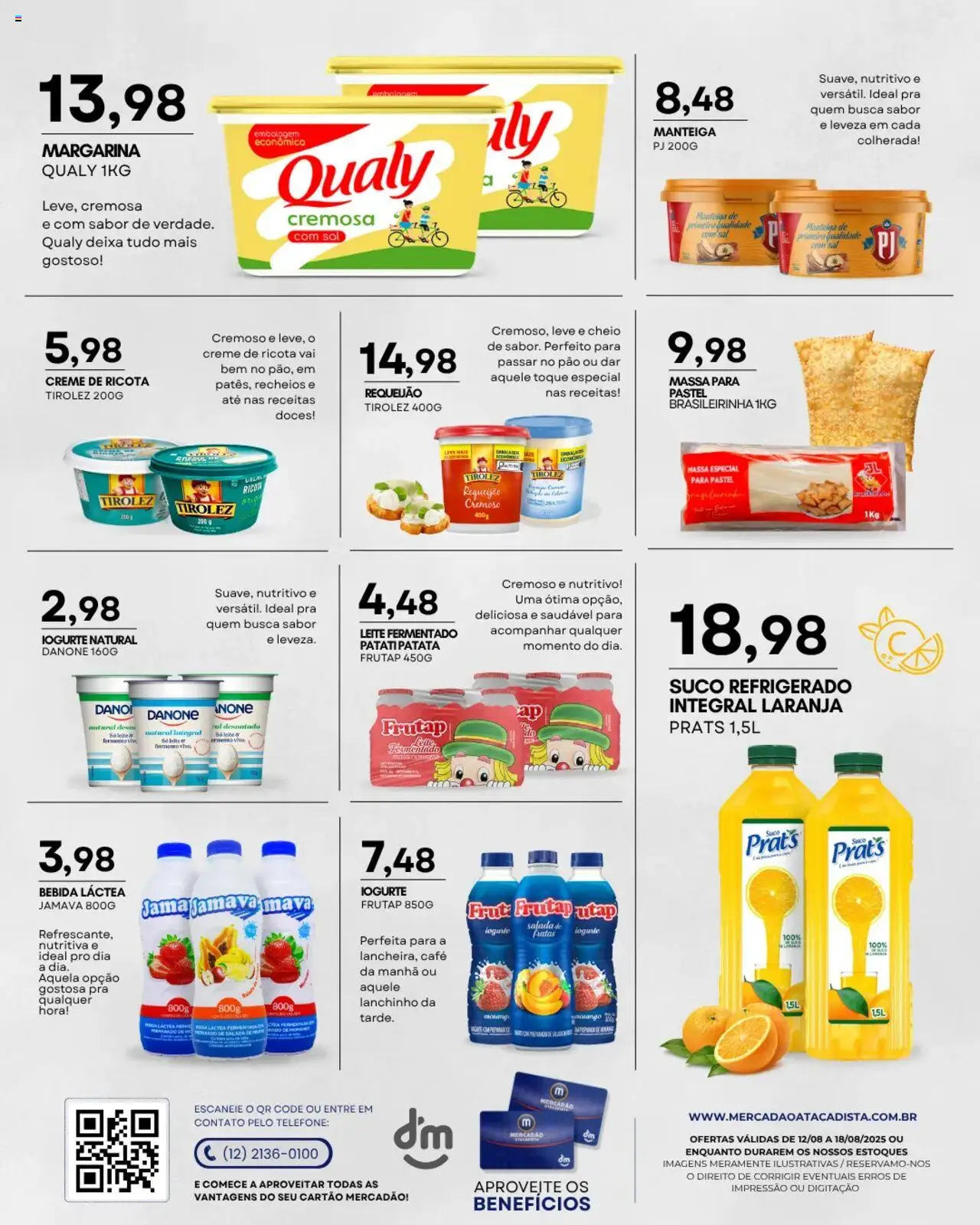 Mercadão Atacadista Folheto - válido de 12.08.2025 | Página: 6 | Produtos: Manteiga, Café, Bebida, Requeijão