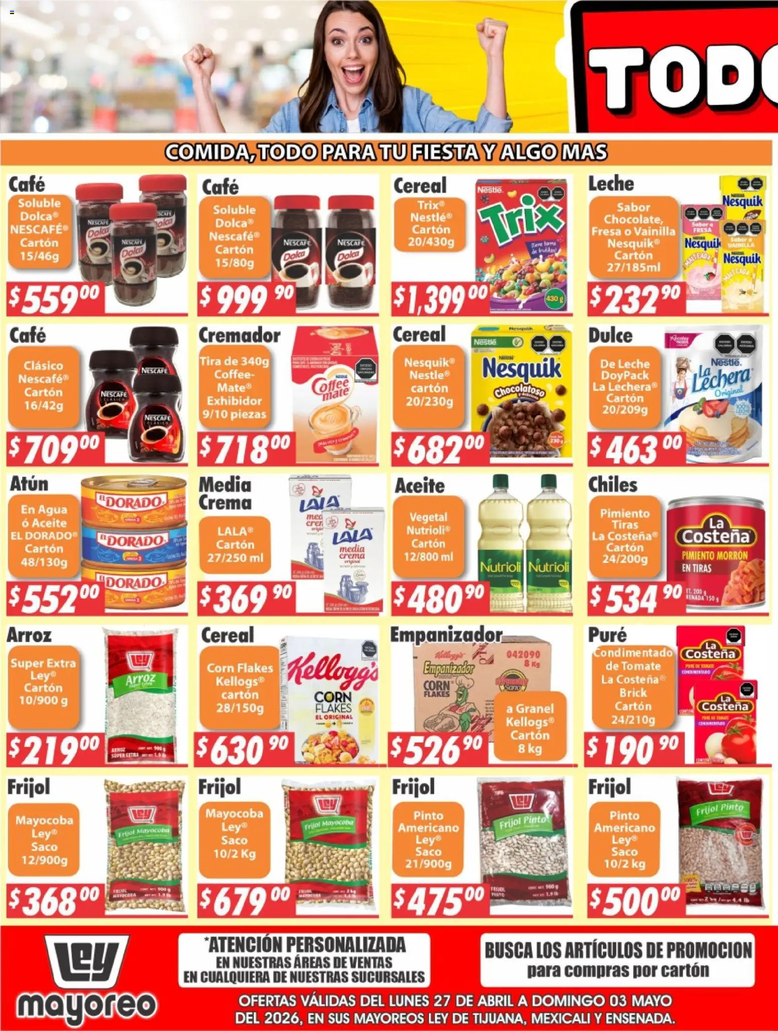 Nuevas ofertas de Casa Ley válidas en toda la República Mexicana desde el 27.04.2026. ¡Encuentra las mejores ofertas en Casa Ley folleto Frontera! | Página: 5 | Productos: Agua, Aceite, Café, Arroz