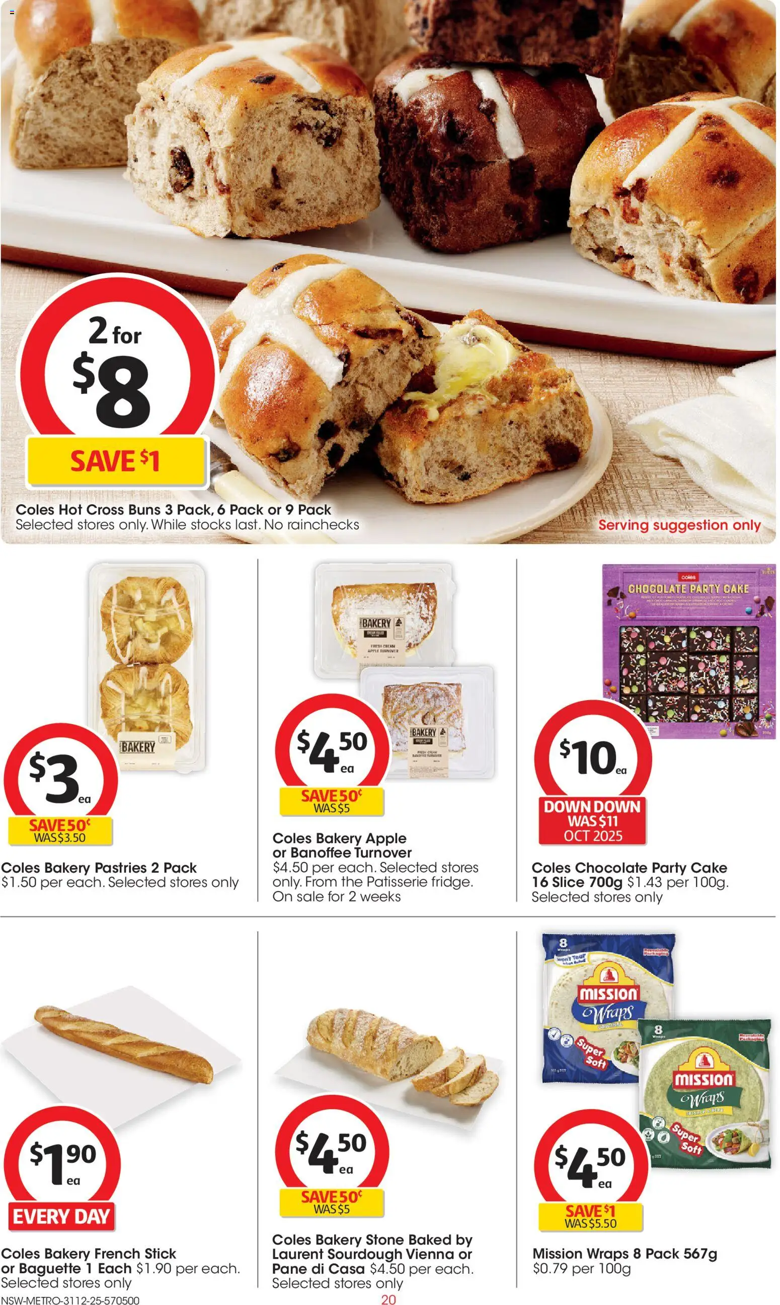 Coles catalogue - valid from 31.12.2025 | Page: 20 | Products: Chocolate, Cream, Bakery