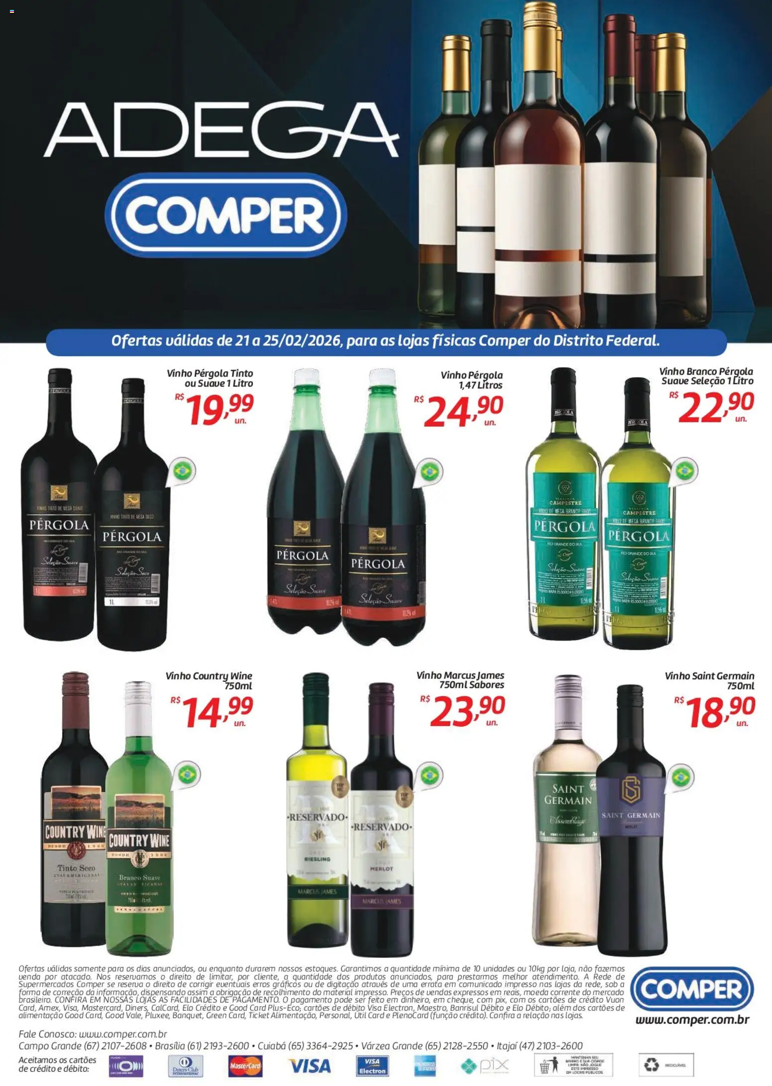 Comper Folheto - válido de 21.02.2026 | Página: 1 | Produtos: Salmão, Mesa, Vinho