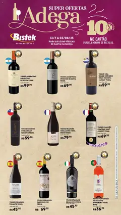 Bistek Supermercados - Ofertas Adega - Pré-Visualização do folheto da loja Bistek Supermercados, válido de 31.07.2025