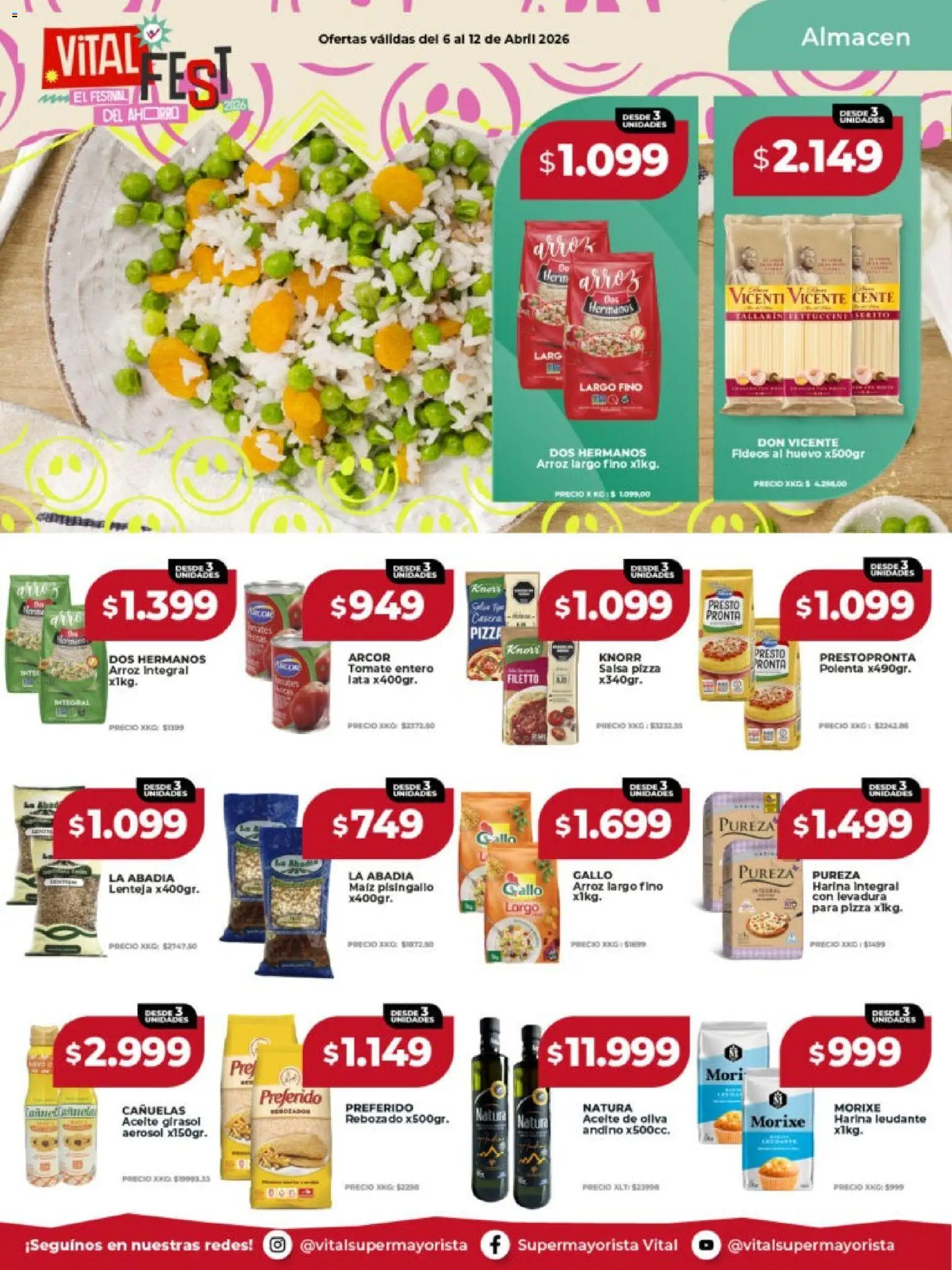 Vital - Ofertas - Posadas │ válido desde el 06.04.2026 | Página: 11 | Productos: Maiz, Oliva, Huevo, Fideos