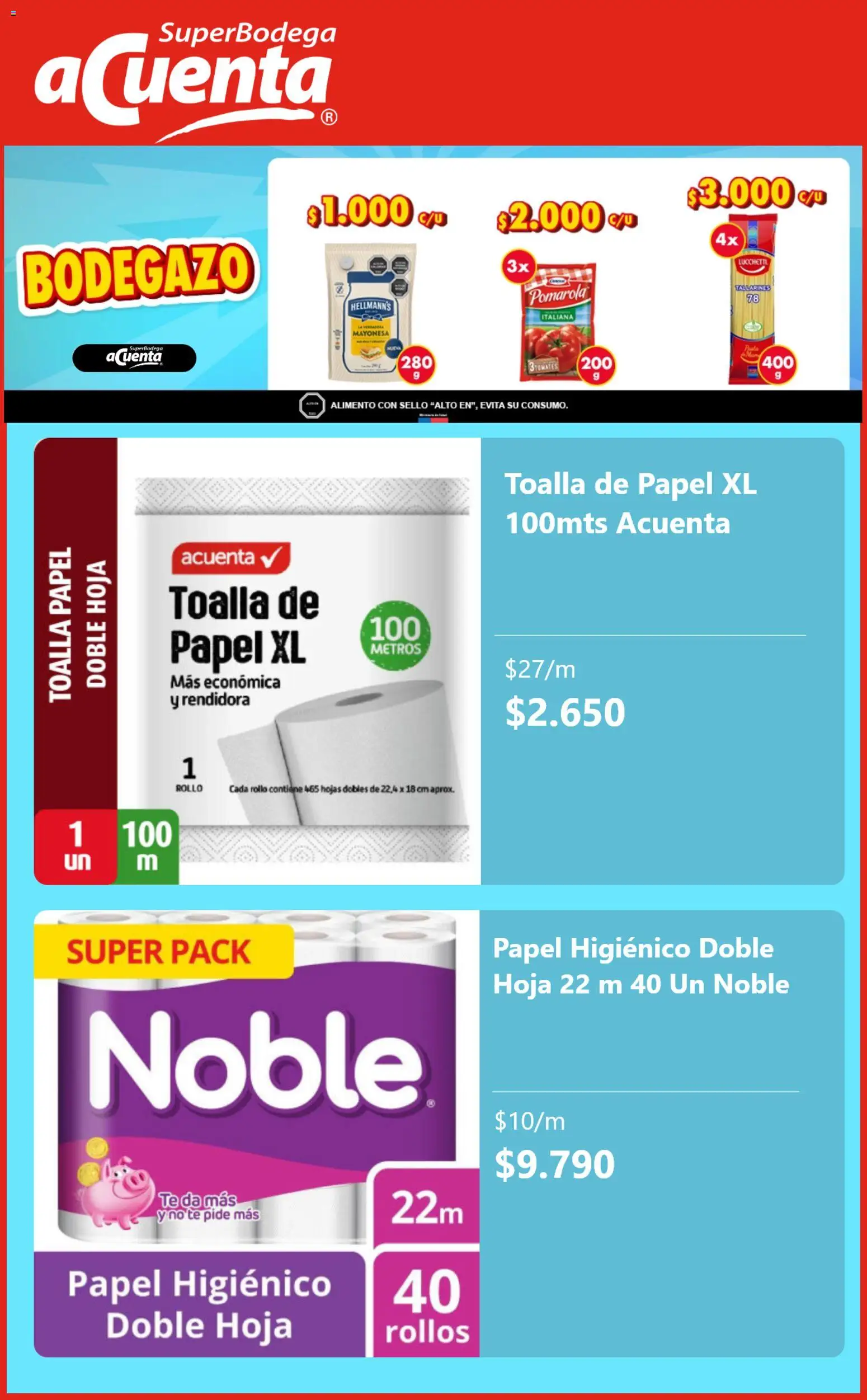 Super Bodega aCuenta ofertas  │ válido desde el 05.11.2025 | Página: 2 | Productos: Toalla, Papel higiénico, Té, Mayonesa