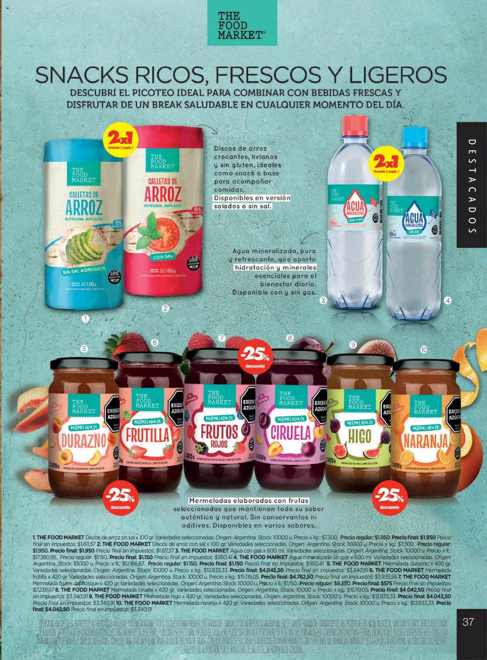 Farmacity catálogo │ válido desde el 30.10.2025 | Página: 37 | Productos: Azucar, Durazno, Agua, Galletas