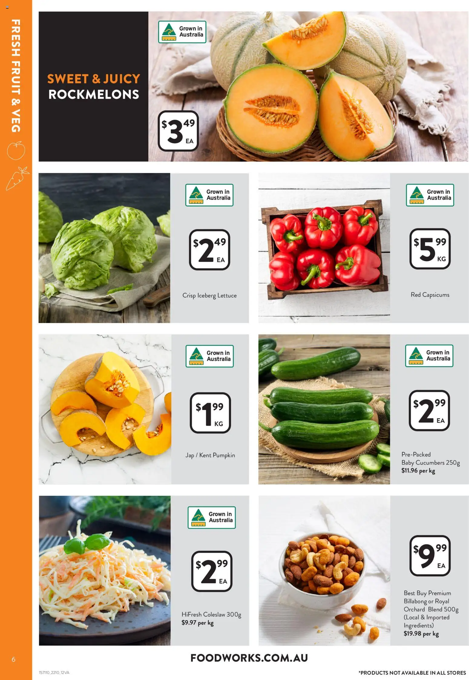 Foodworks catalogue - valid from 22.10.2025 | Page: 6 | Products: Lettuce, Cucumbers, Pumpkin