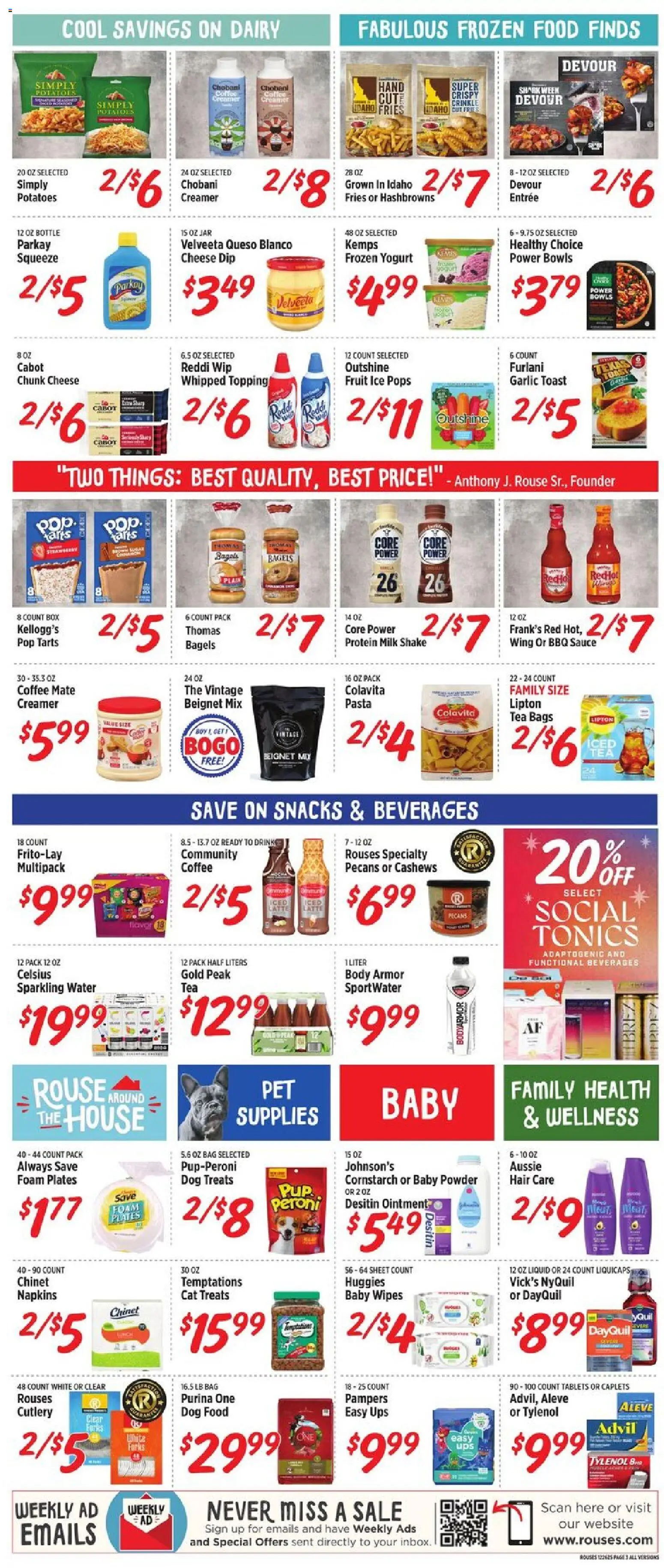 Rouses Weekly Ad - valid from 26.12.2025 | Page: 7 | Products: Powder, Cheese, Yogurt, Sauce