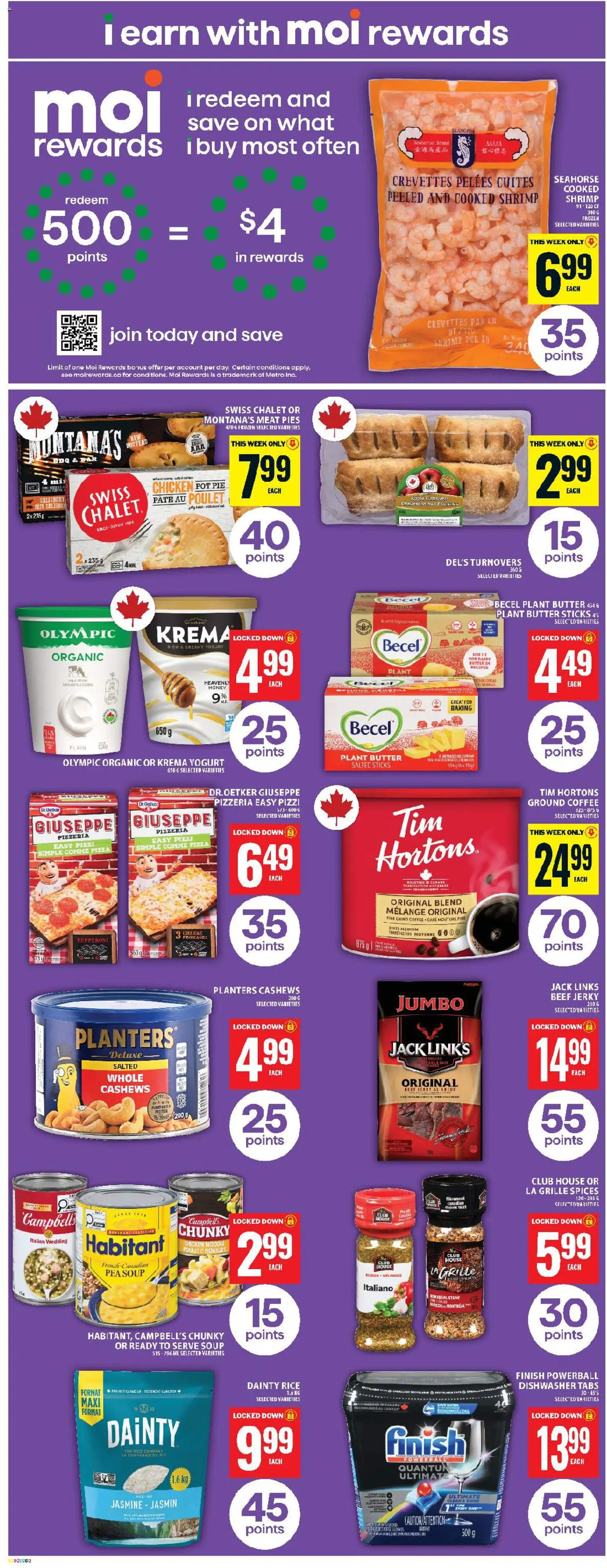 Food Basics flyer valid from 16.04.2026 | Page: 4 | Products: Rice, Butter, Yogurt, Pizza