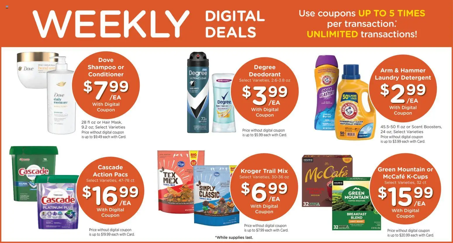 Kroger Weekly Ad - valid from 08.04.2026 | Page: 3 | Products: Shampoo, Conditioner, Coffee, Deodorant