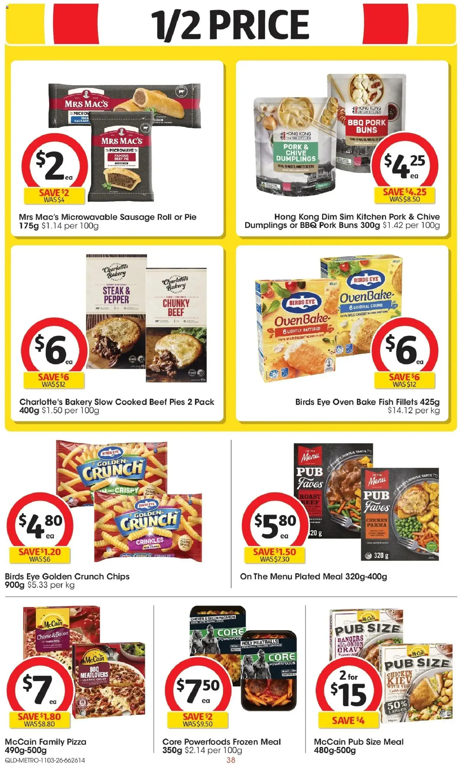 Coles catalogue - valid from 11.03.2026 | Page: 38 | Products: Cheese, Pork, Fish, Pies