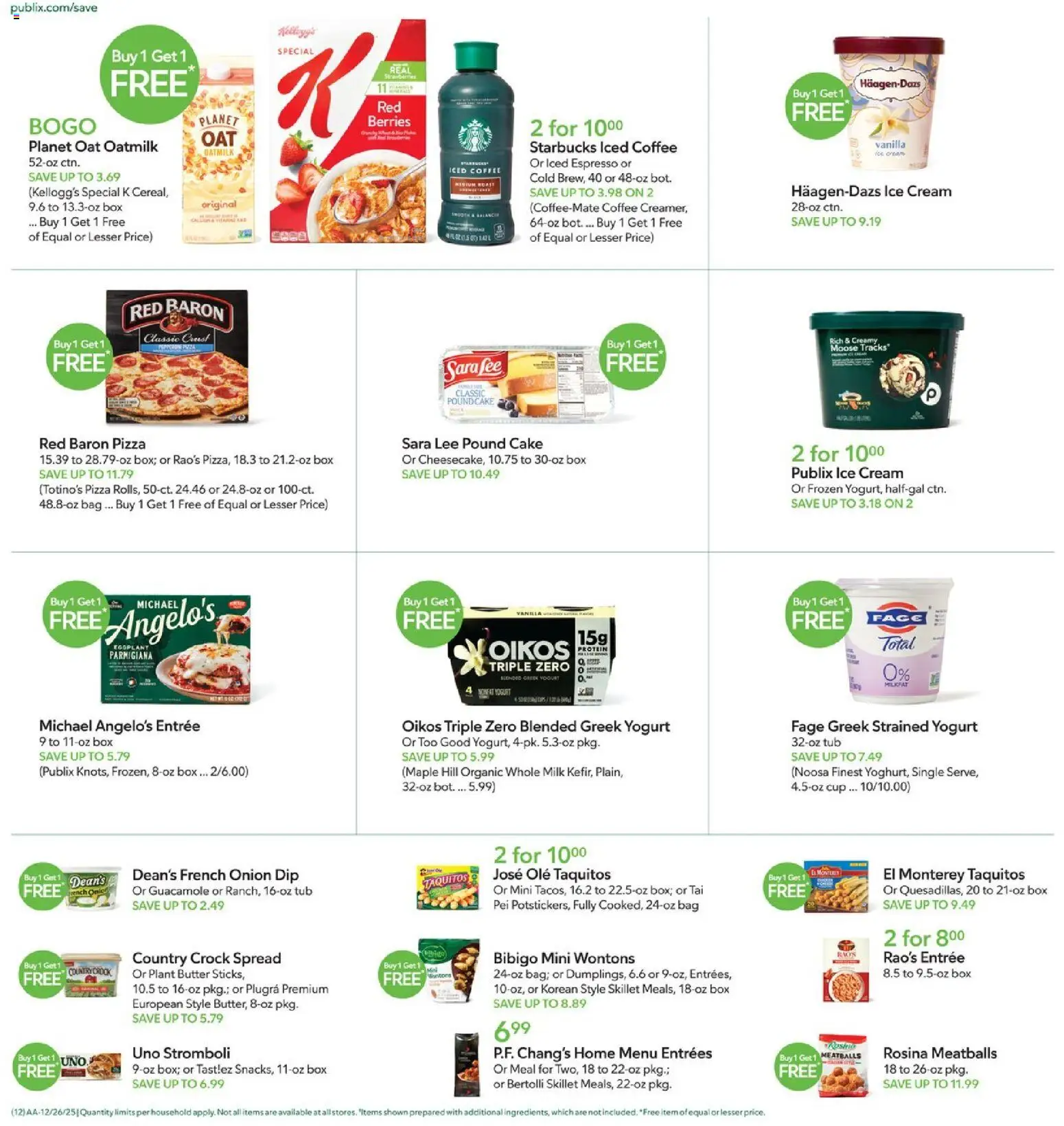 Publix Weekly Ad - valid from 26.12.2025 | Page: 12 | Products: Box, Pizza, Ice cream, Onion