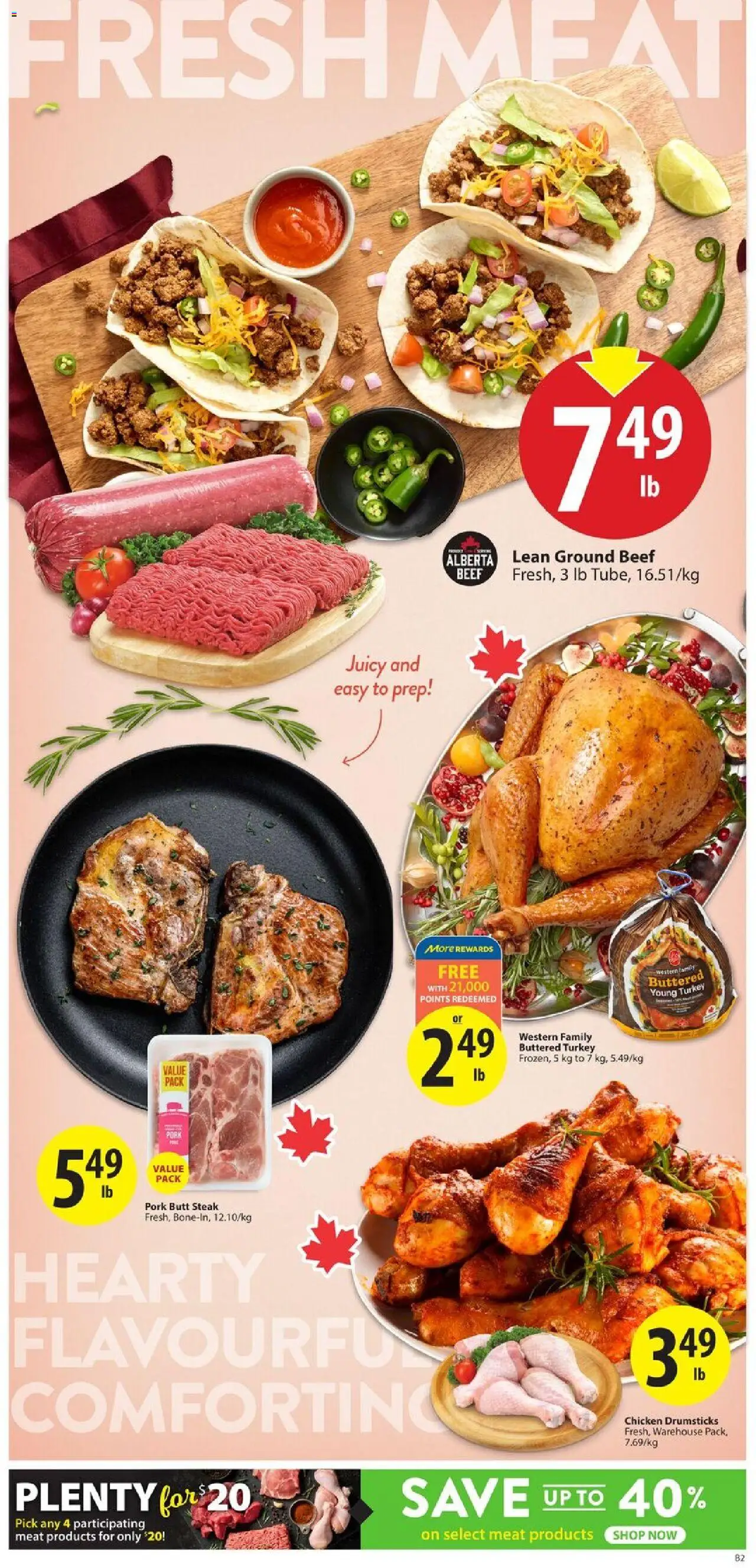 Save on foods flyer valid from 25.09.2025 | Page: 5 | Products: Beef, Turkey, Chicken, Pork