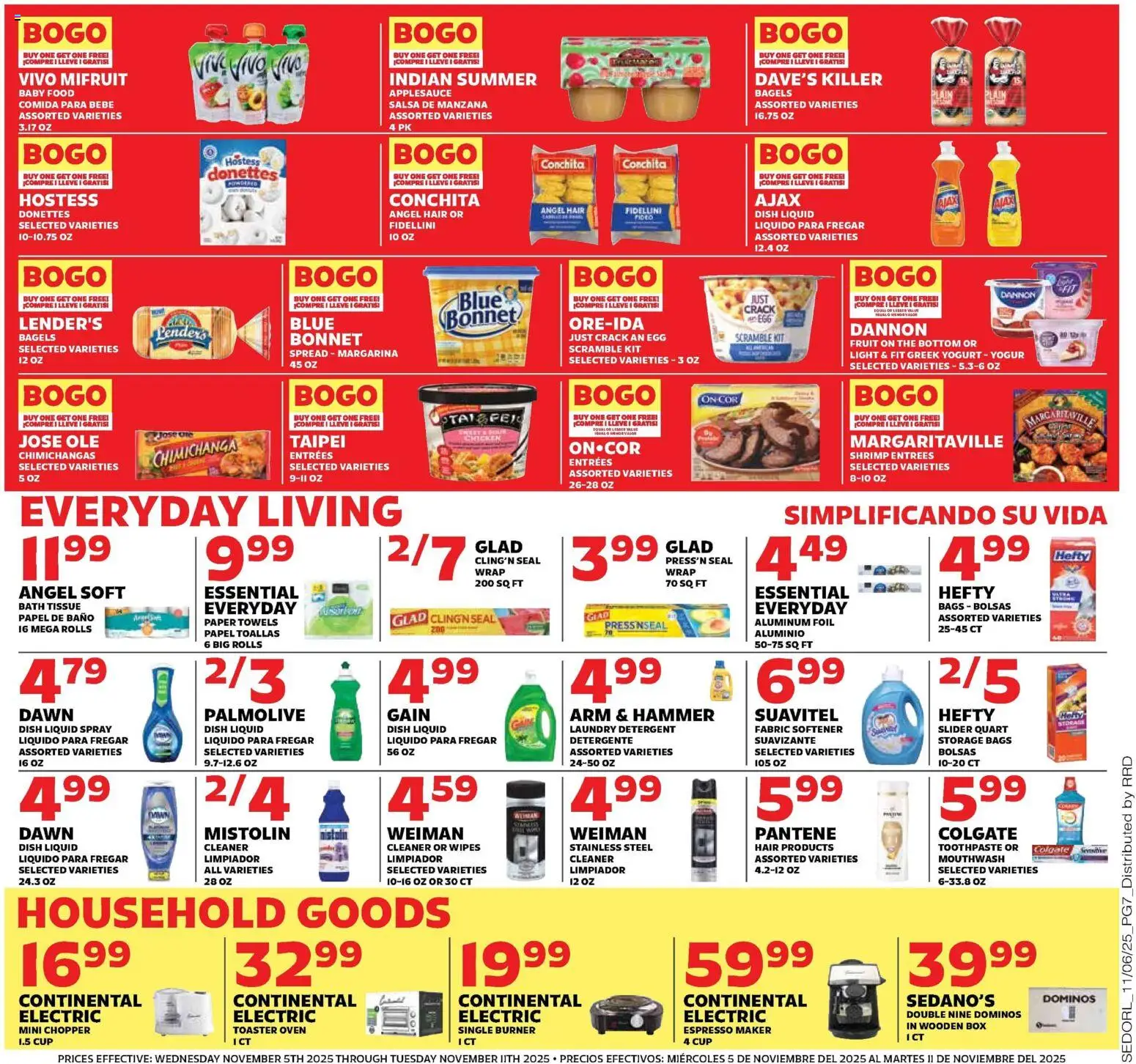 Sedano's Weekly Ad - valid from 05.11.2025 | Page: 7 | Products: Hammer, Fabric softener, Detergent, Oven