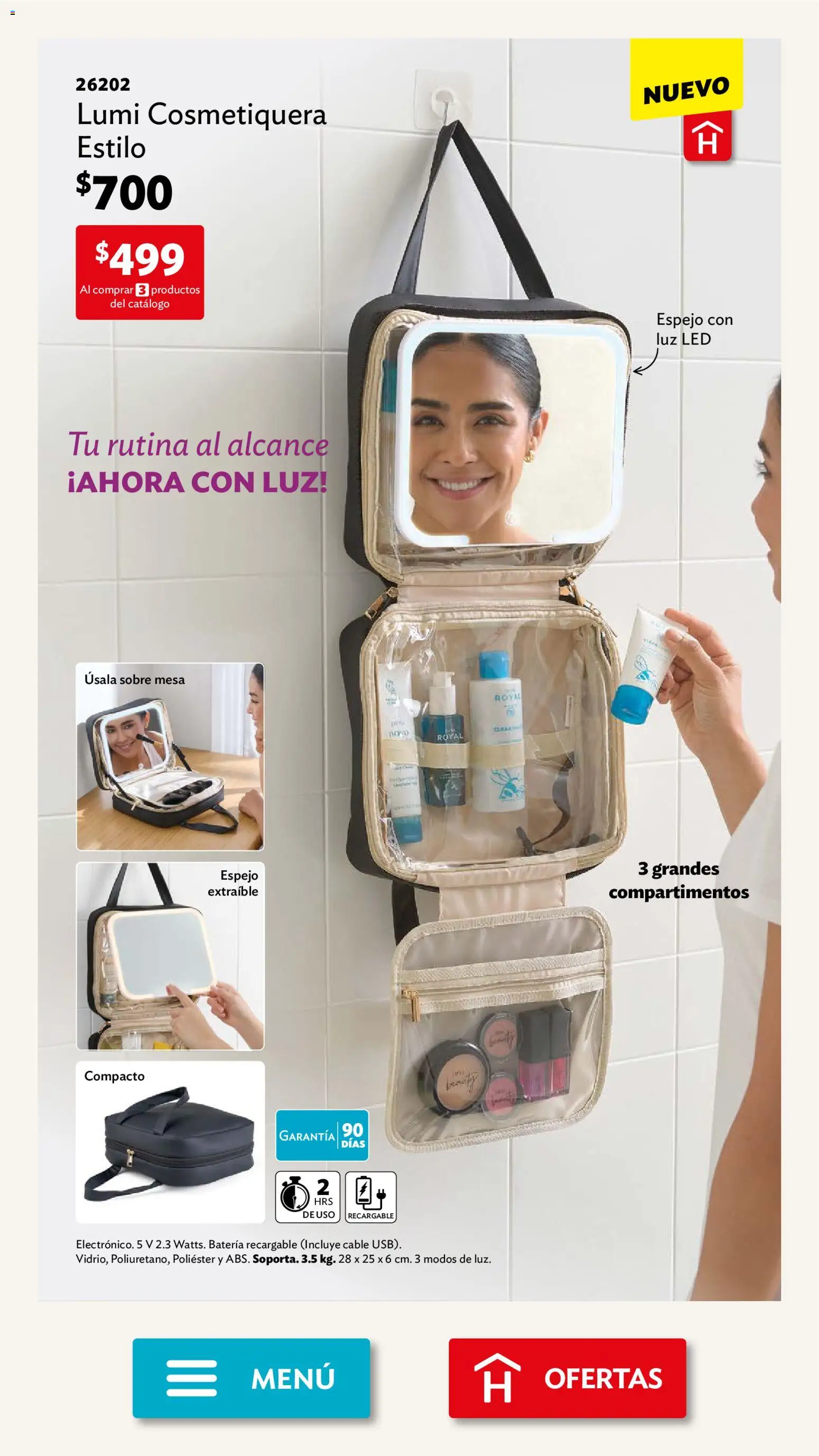 Nuevas ofertas de Betterware válidas en toda la República Mexicana desde el 05.01.2026. ¡Encuentra las mejores ofertas en Betterware campaña 1 2026! | Página: 6 | Productos: Cable, Mesa, Espejo, Sobre