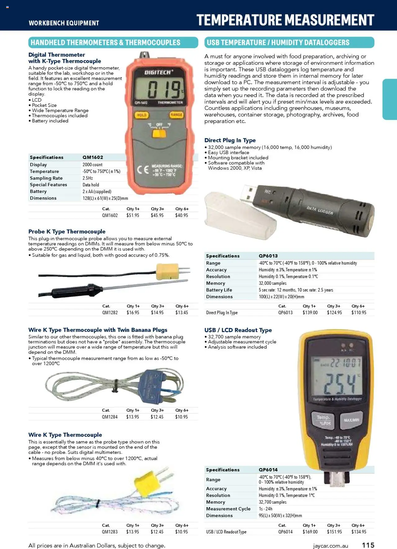 Jaycar catalogue - valid from 09.07.2025 | Page: 115 | Products: Battery, Digital, Usb, Thermometer