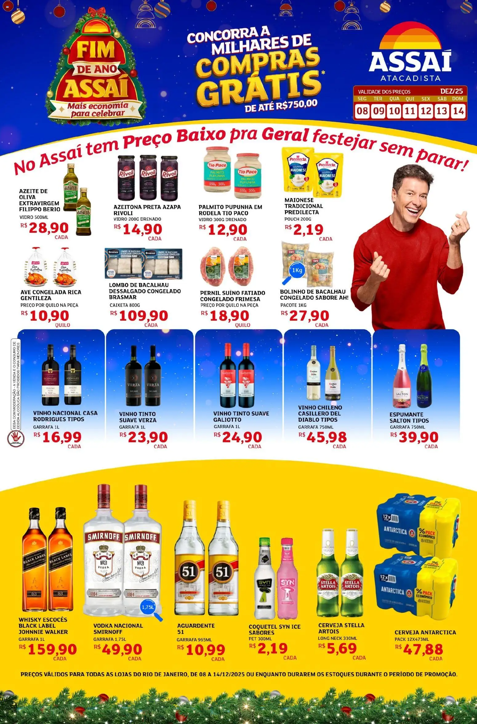 Assaí Atacadista Folheto - válido de 08.12.2025 | Página: 1 | Produtos: Espumante, Lombo, Baixo, Maionese