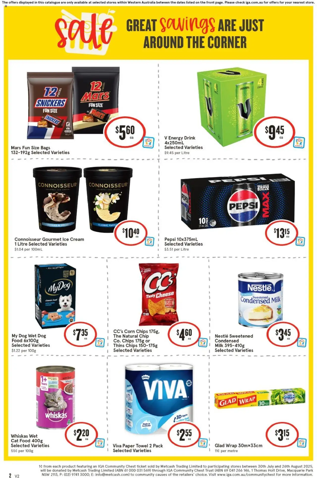 IGA catalogue - valid from 06.08.2025 | Page: 2 | Products: Shelf, Chicken, Popcorn, Salt
